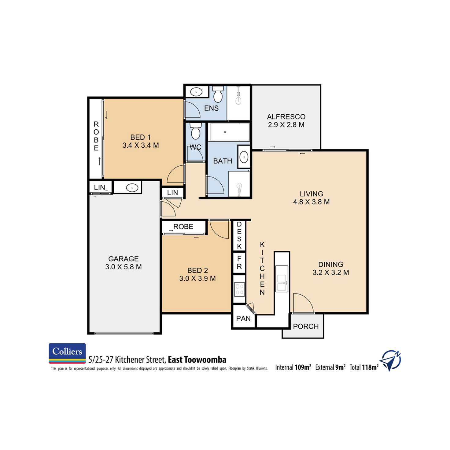 Floorplan of Homely unit listing, 5/25-27 Kitchener Street, East Toowoomba QLD 4350