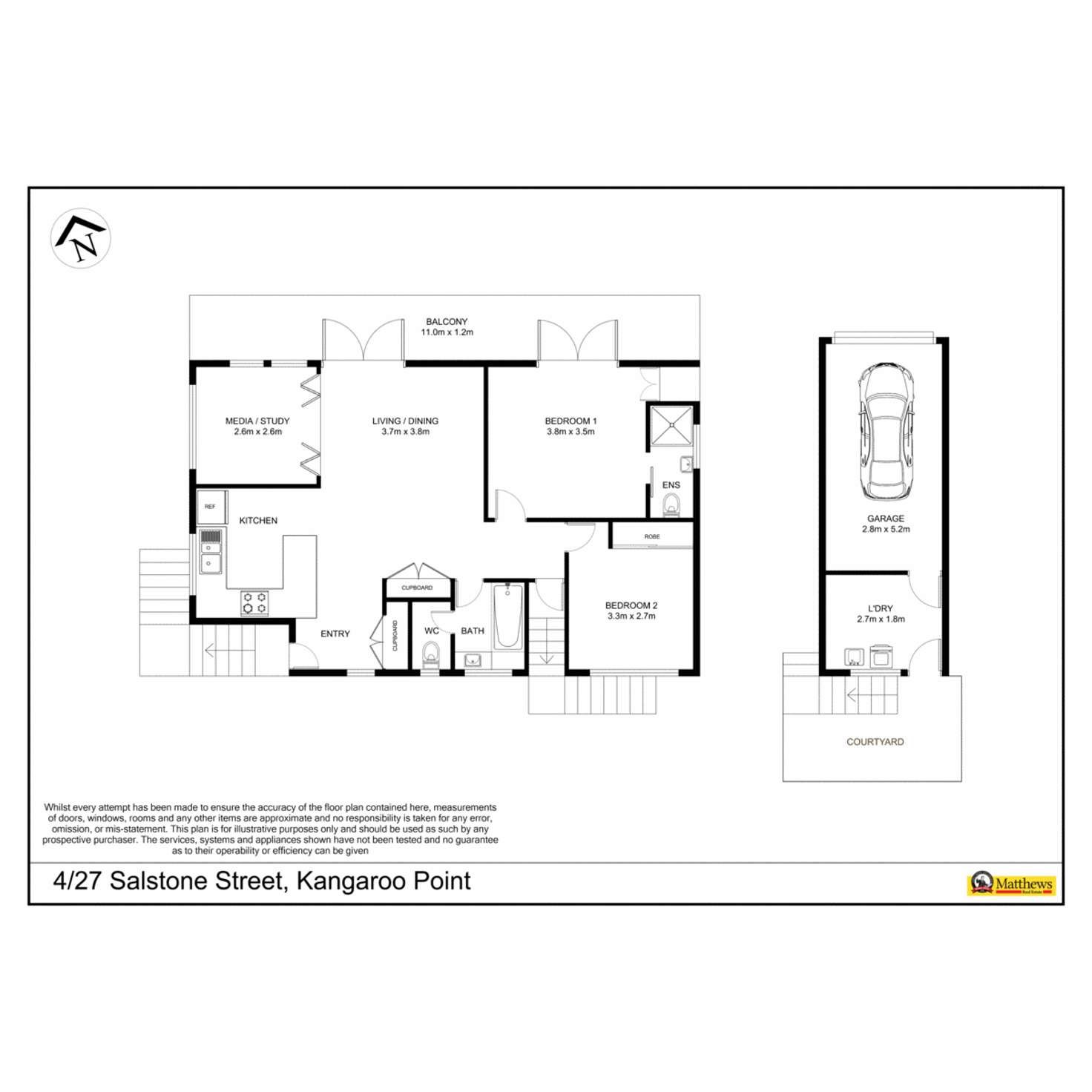 Floorplan of Homely unit listing, 4/1 Eve Street, Kangaroo Point QLD 4169