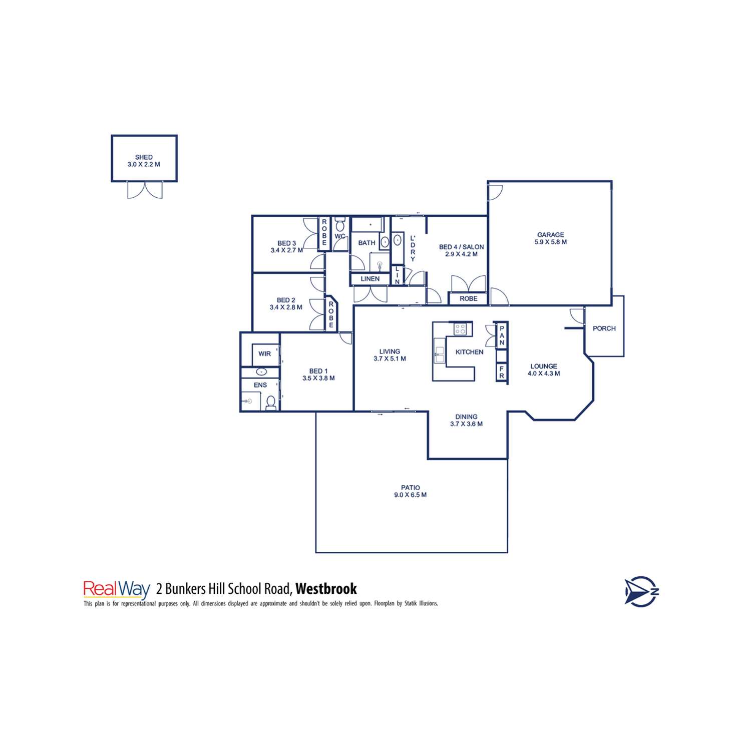 Floorplan of Homely house listing, 2 Bunkers Hill School Road, Westbrook QLD 4350