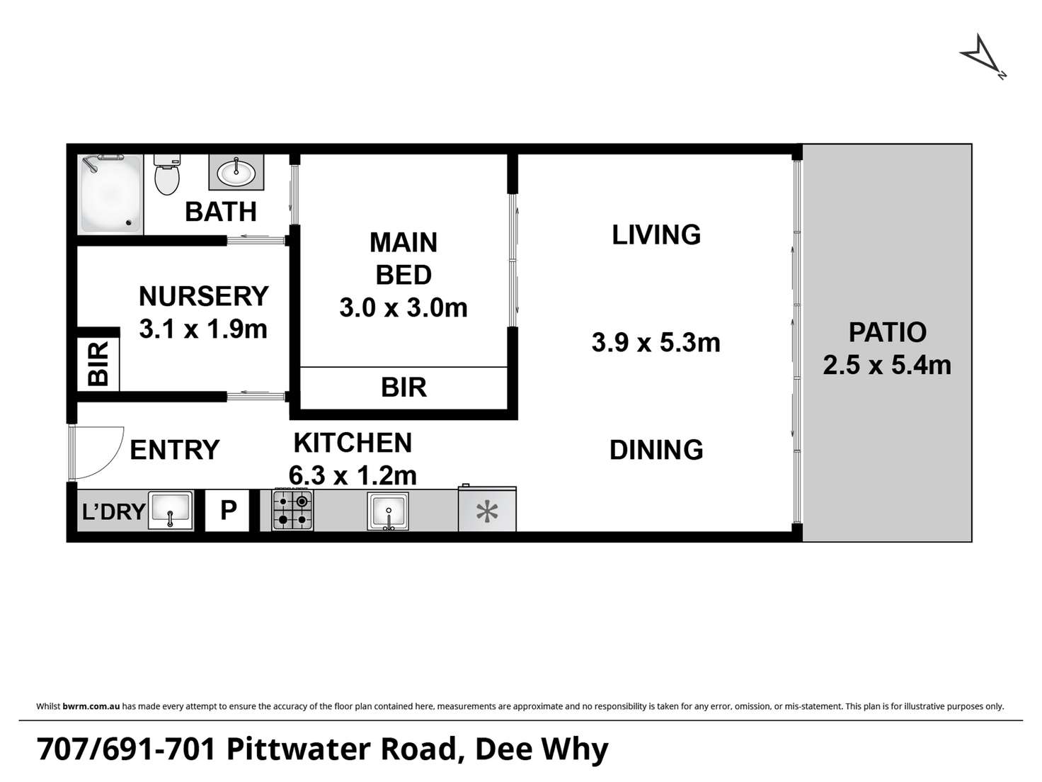 Floorplan of Homely unit listing, 707/697-701 Pittwater Road, Dee Why NSW 2099
