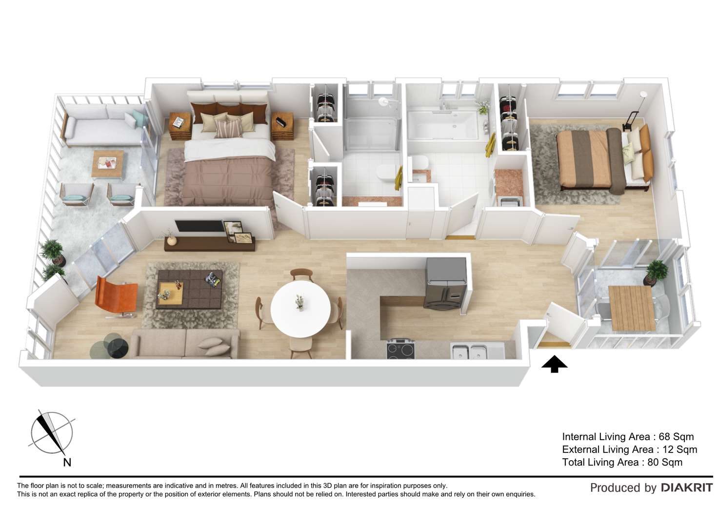 Floorplan of Homely unit listing, 15/549 Brunswick Street, New Farm QLD 4005