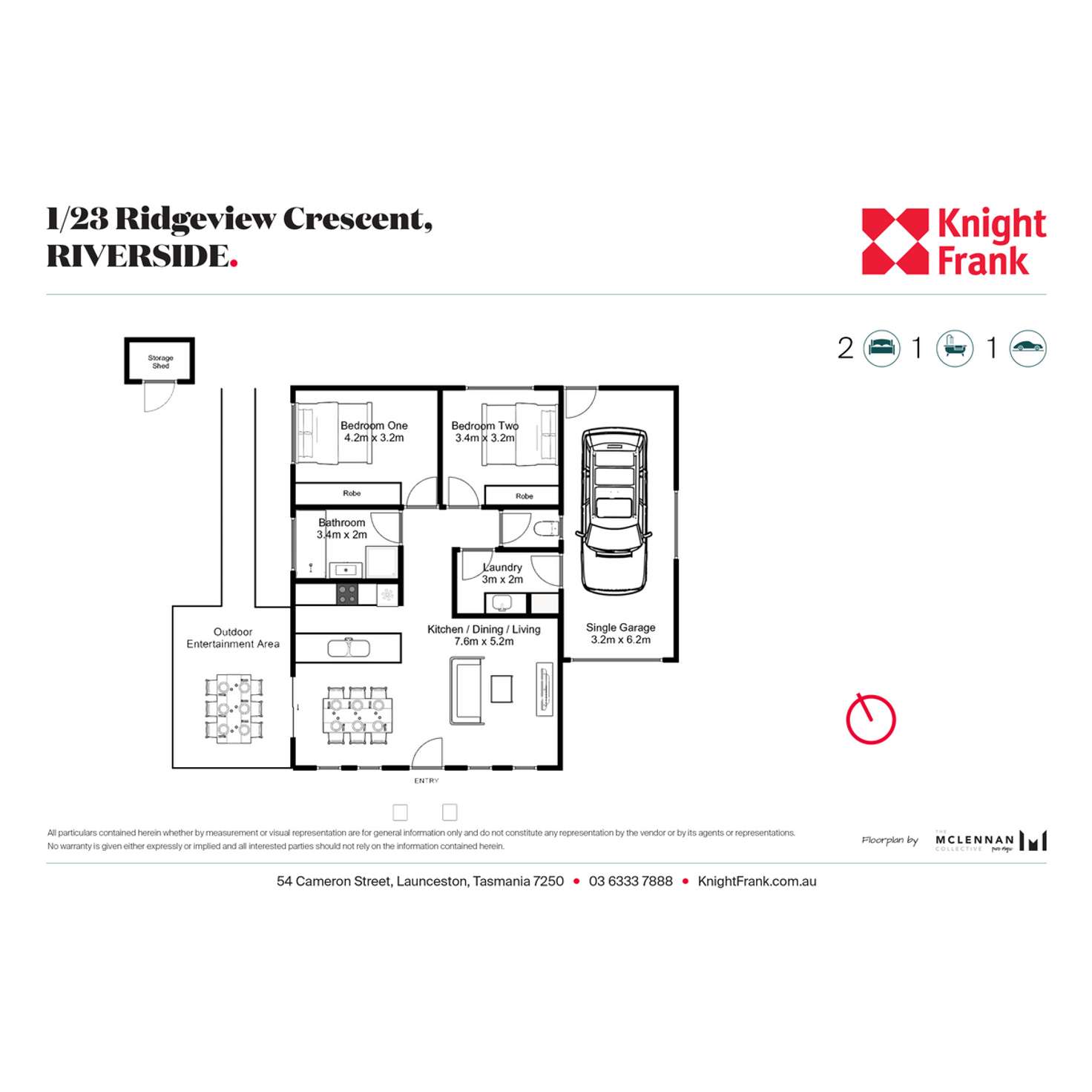 Floorplan of Homely villa listing, 1/23 Ridgeview Crescent, Riverside TAS 7250