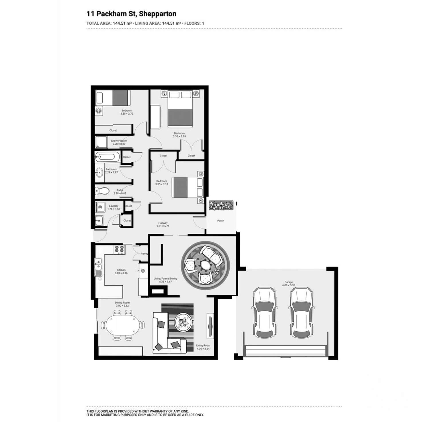 Floorplan of Homely house listing, 11 Packham Street, Shepparton VIC 3630