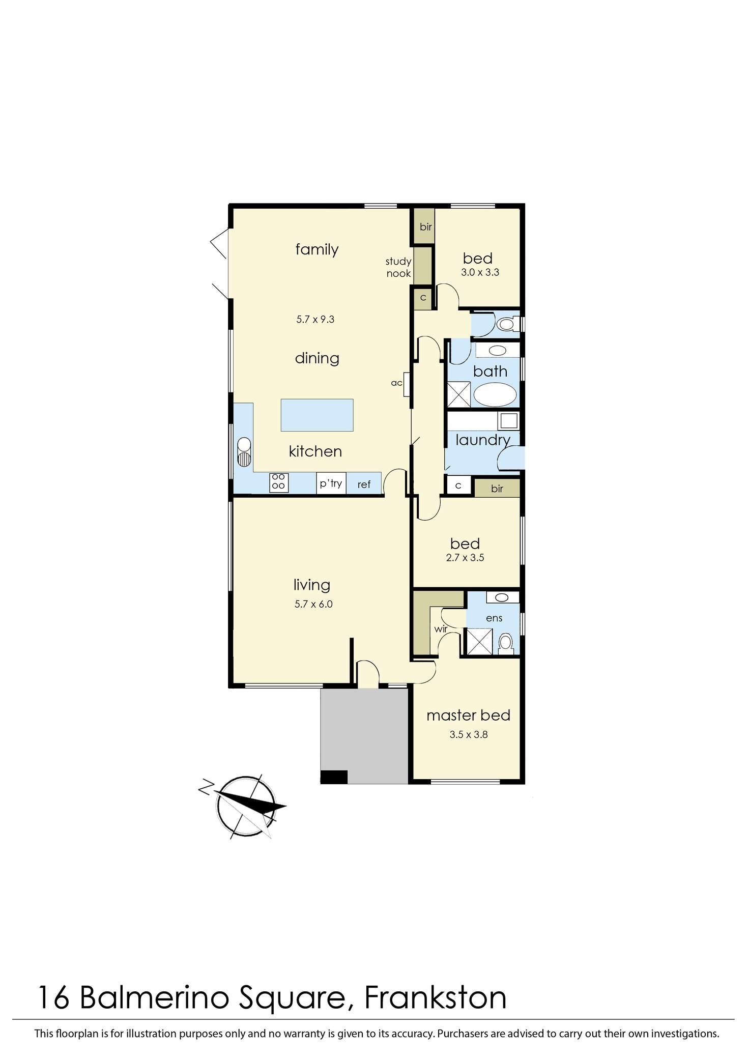 Floorplan of Homely house listing, 16 Balmerino Square, Frankston VIC 3199