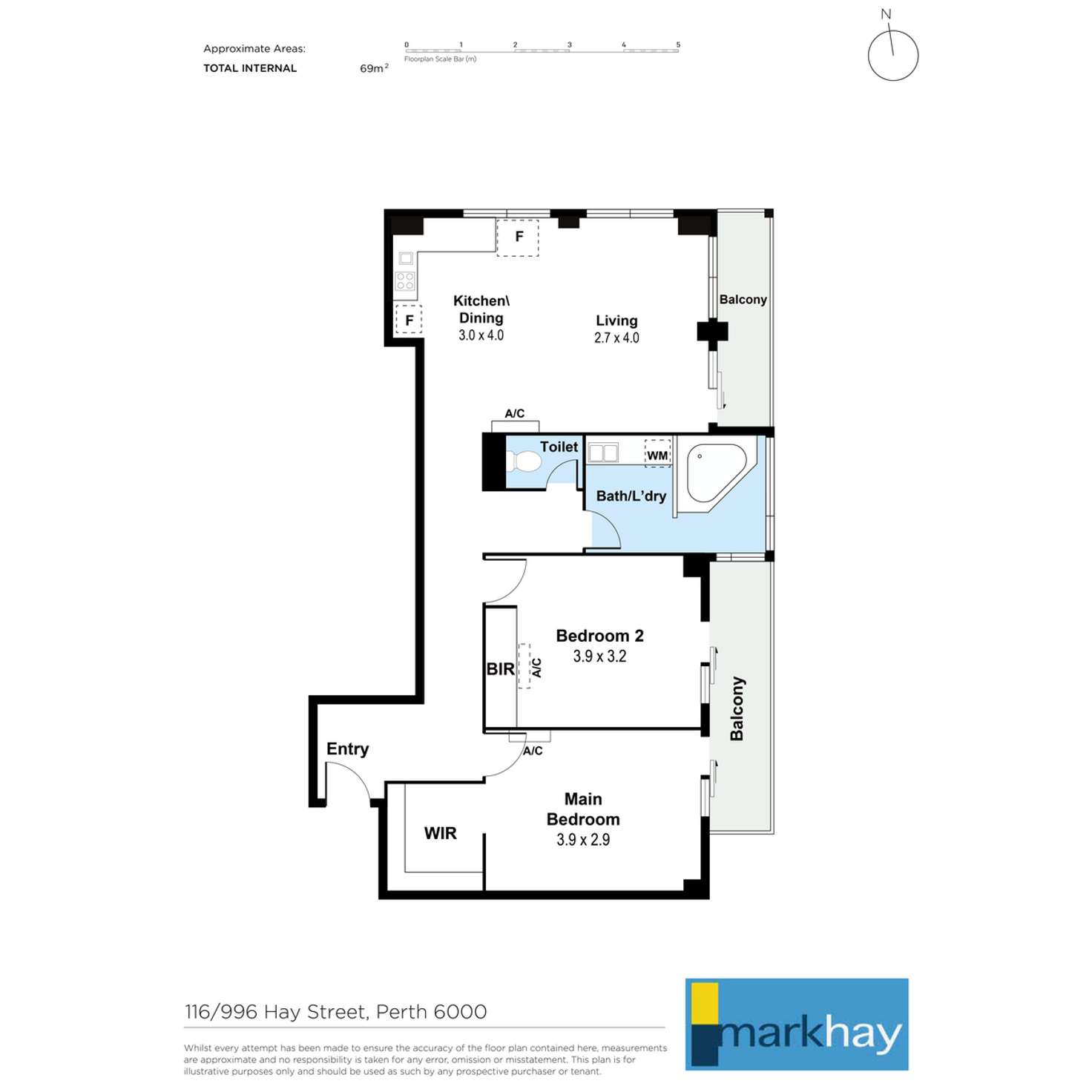 Floorplan of Homely apartment listing, 116/996 Hay Street, Perth WA 6000