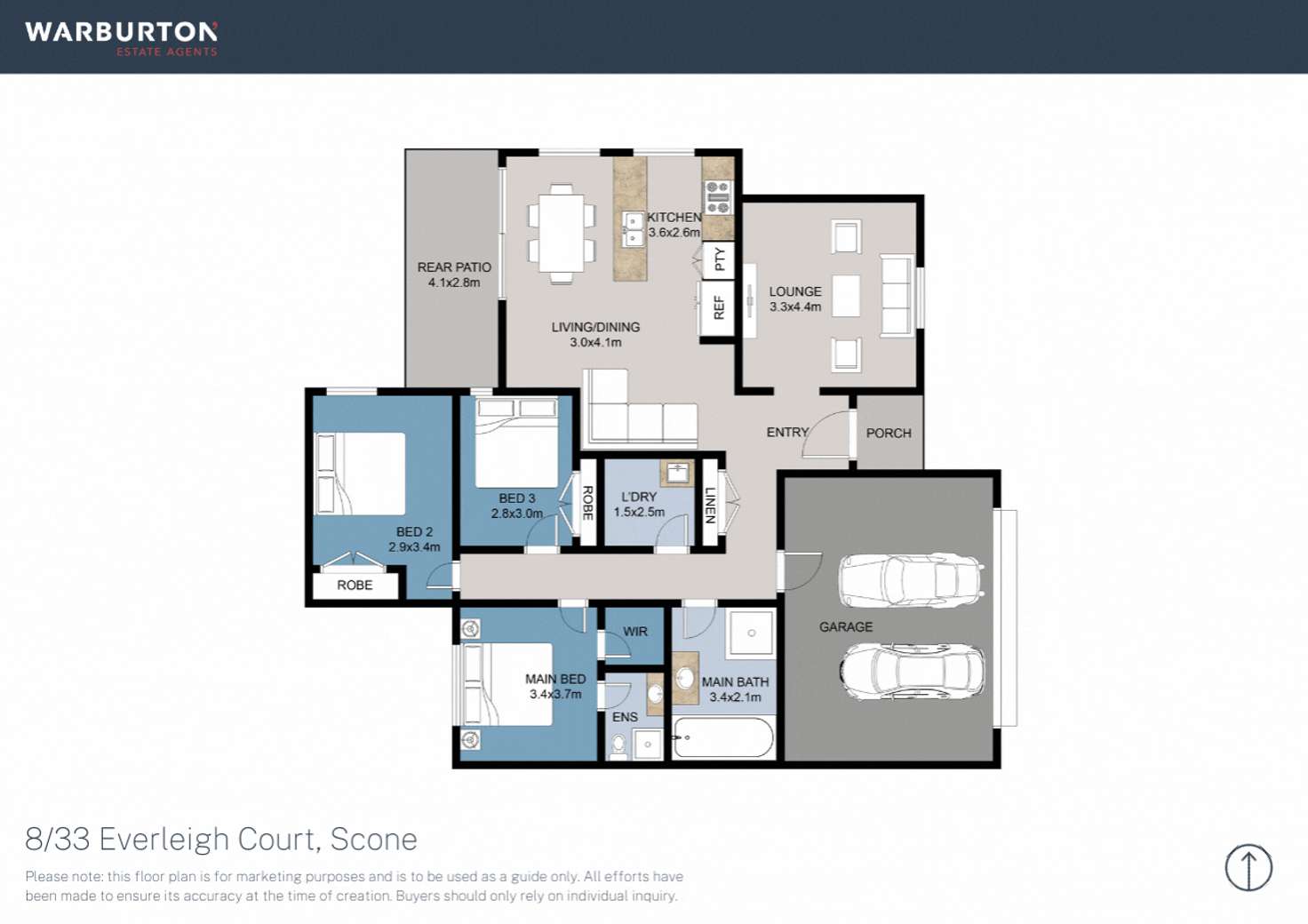Floorplan of Homely flat listing, 8 / 33 Eveleigh Court, Scone NSW 2337