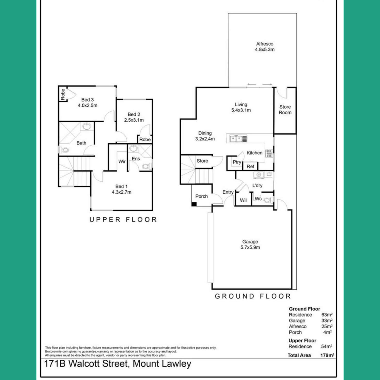 Floorplan of Homely house listing, 171b Walcott Street, Mount Lawley WA 6050