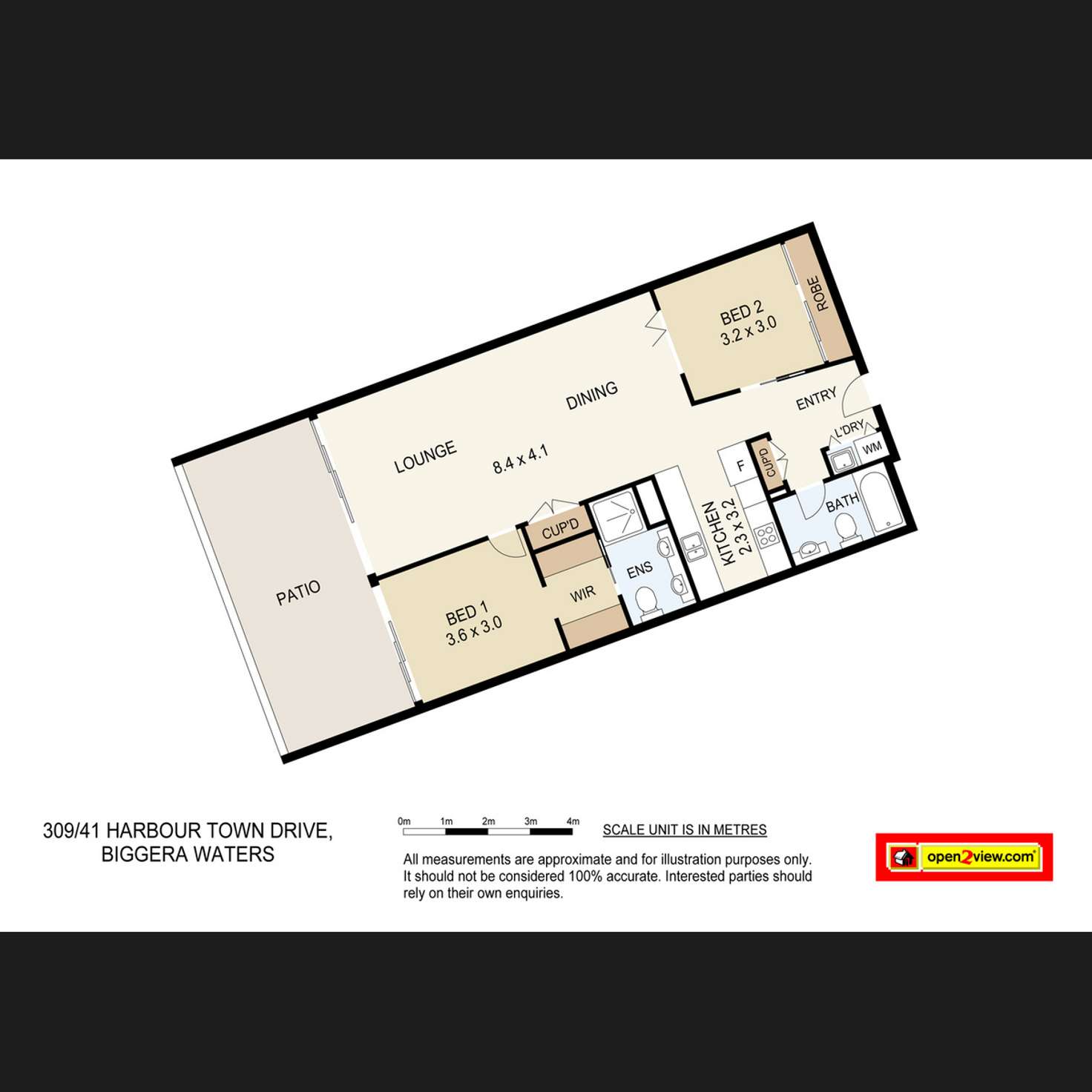 Floorplan of Homely unit listing, 309/41 Harbour Town Drive, Biggera Waters QLD 4216