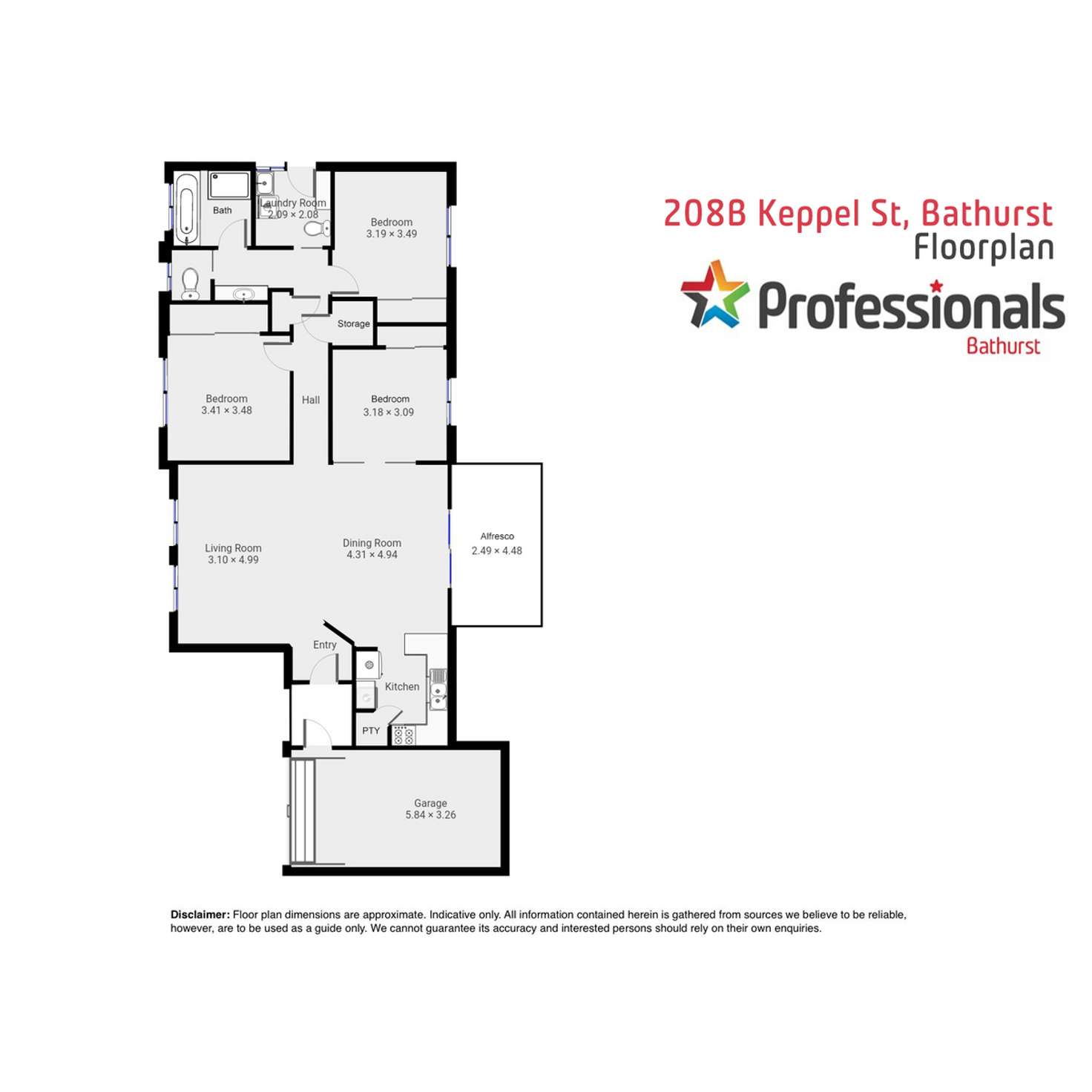 Floorplan of Homely villa listing, 208B Keppel Street, Bathurst NSW 2795