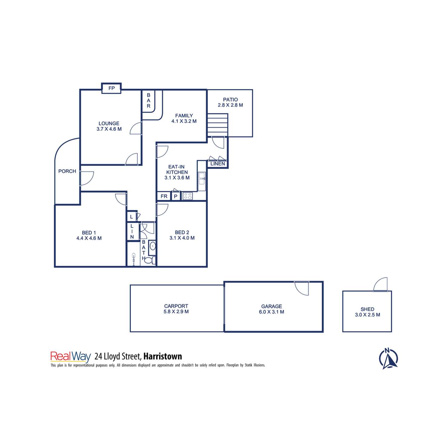 Floorplan of Homely house listing, 24 Lloyd Street, Harristown QLD 4350