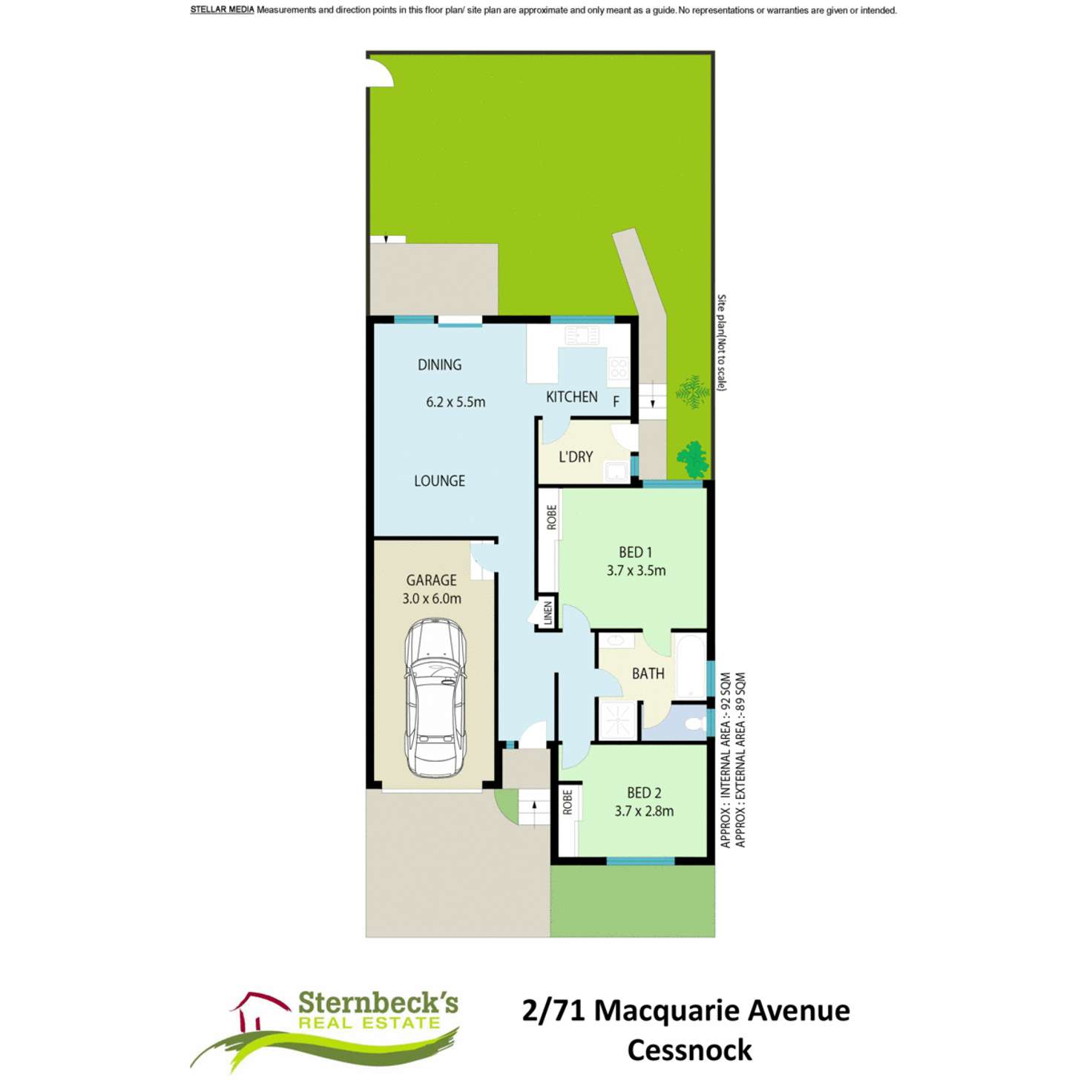 Floorplan of Homely unit listing, 2/71 Macquarie Avenue, Cessnock NSW 2325