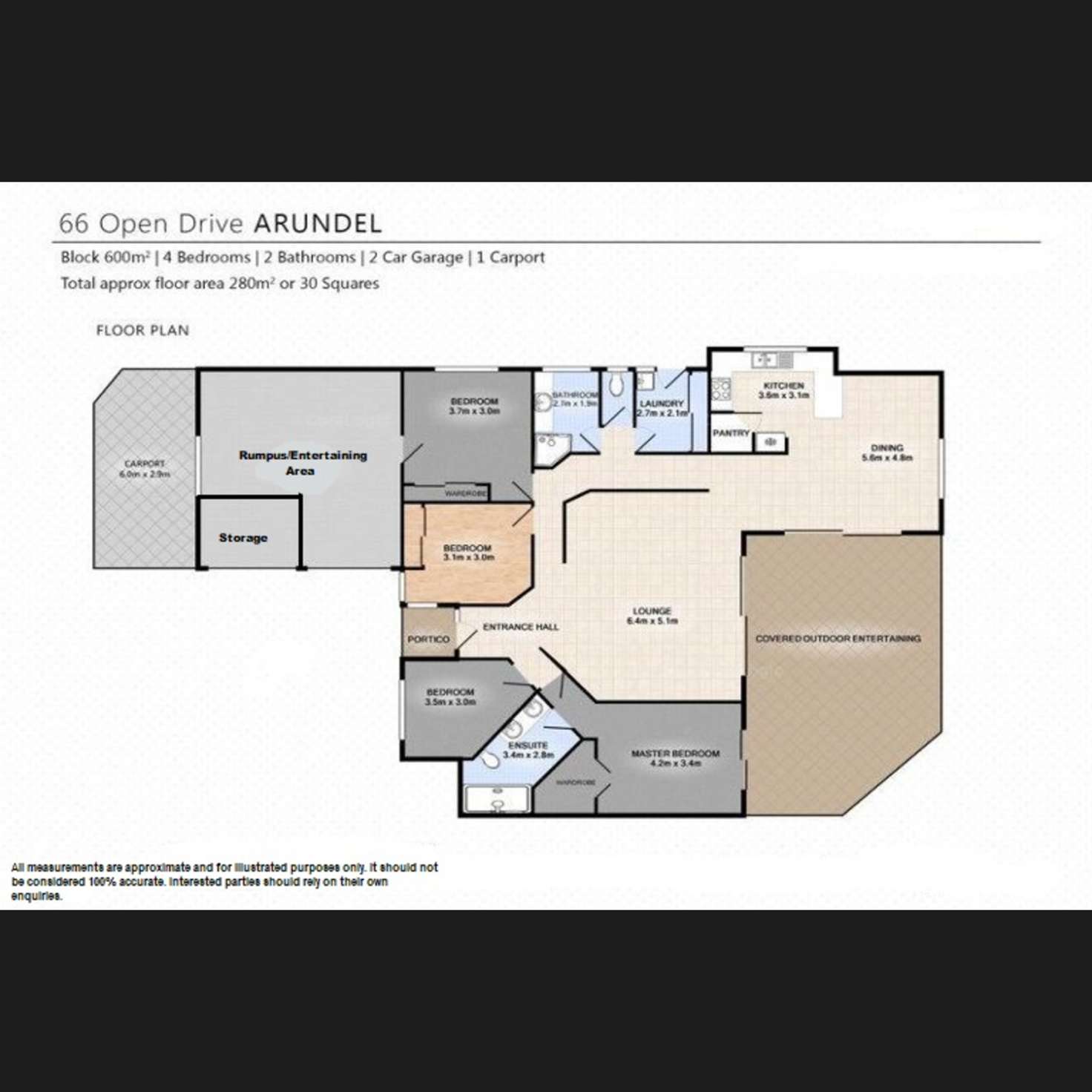 Floorplan of Homely house listing, 66 Open Drive, Arundel QLD 4214