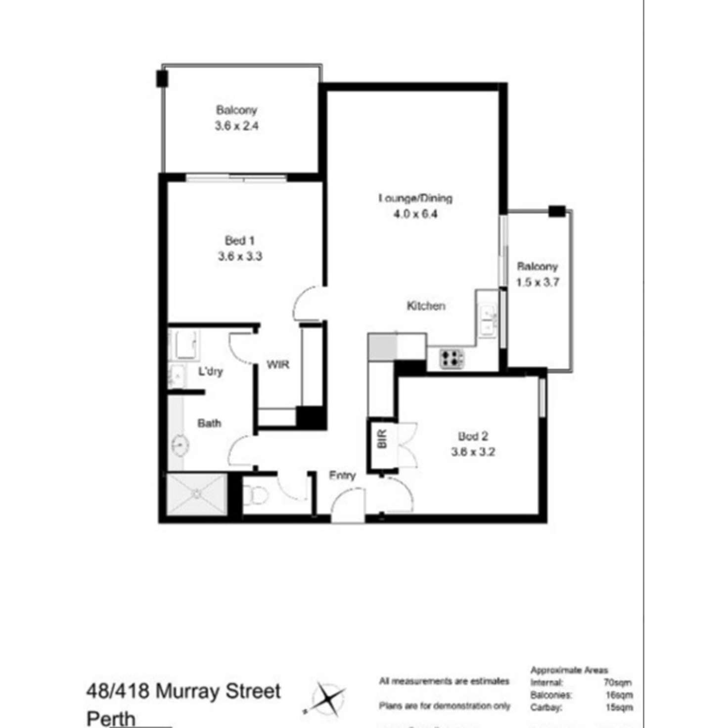 Floorplan of Homely apartment listing, 48/418 Murray Street, Perth WA 6000