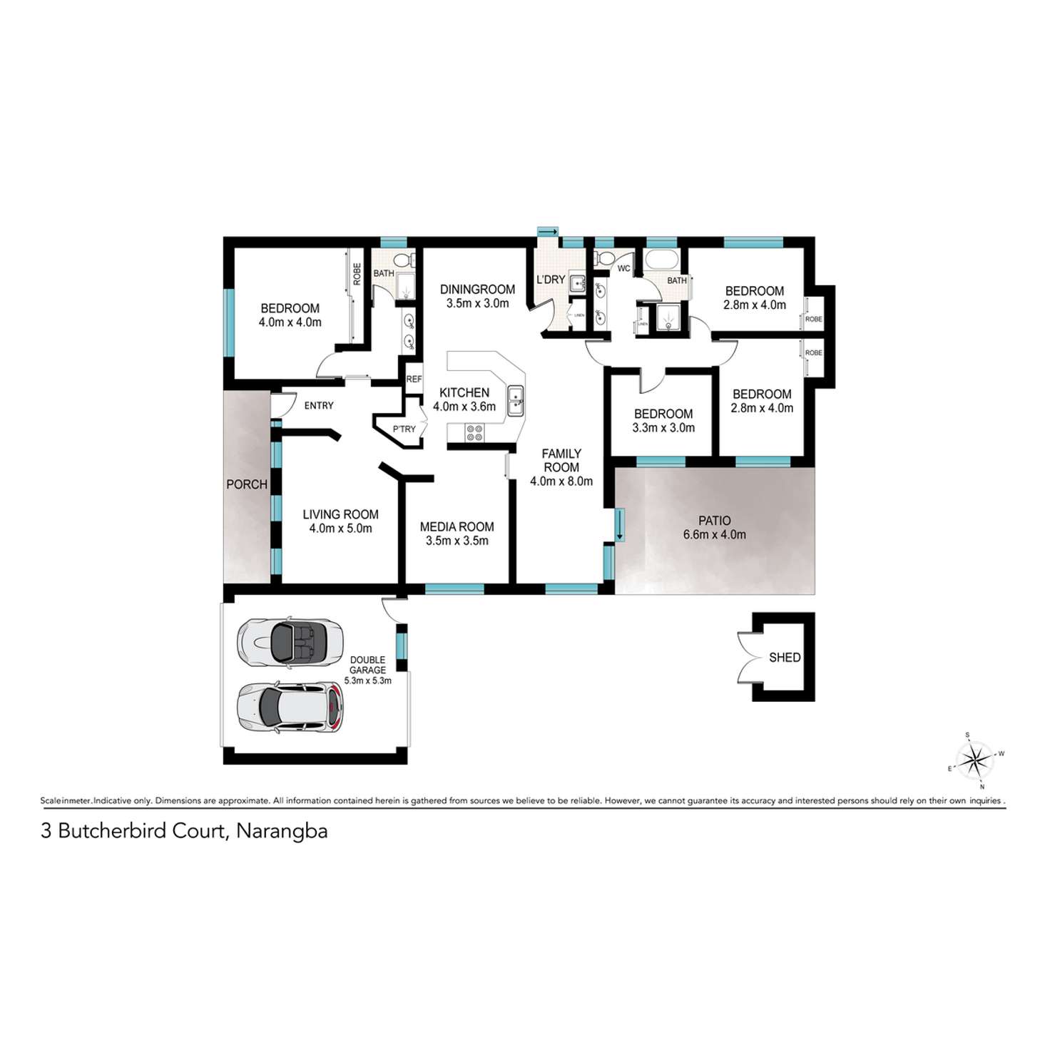 Floorplan of Homely house listing, 3 Butcherbird Court, Narangba QLD 4504
