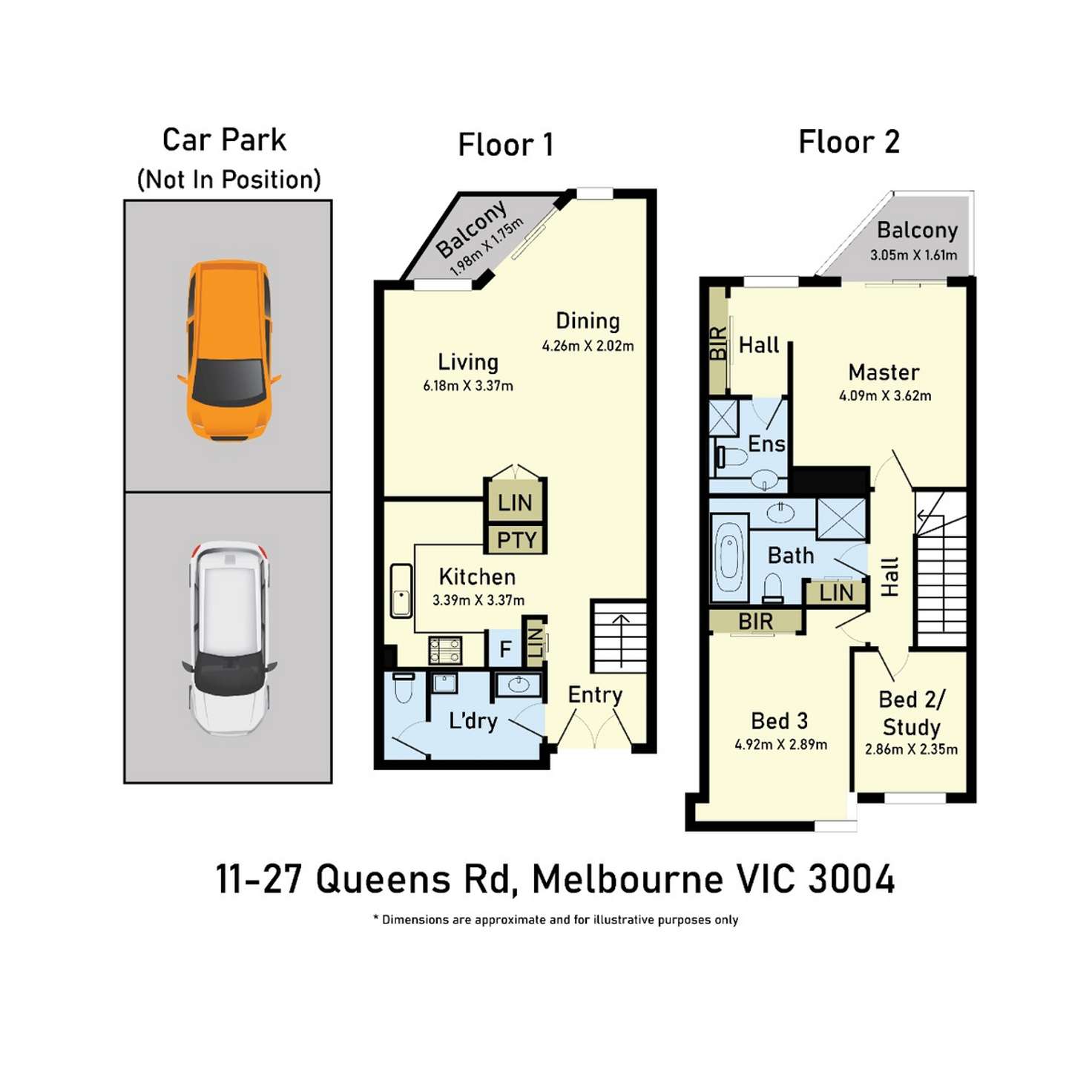 Floorplan of Homely apartment listing, 11/27 Queens Road, Melbourne VIC 3000