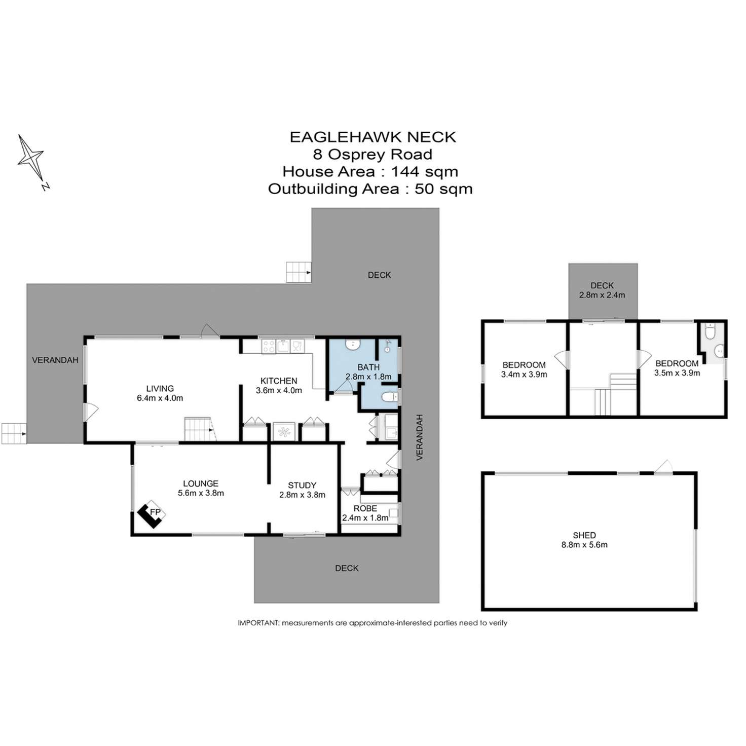 Floorplan of Homely house listing, 8 Osprey Road, Eaglehawk Neck TAS 7179