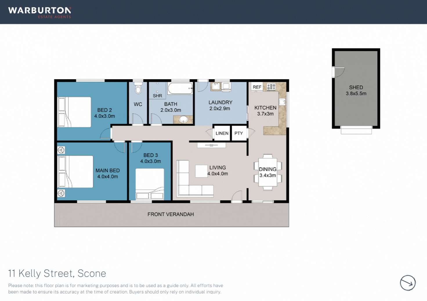 Floorplan of Homely house listing, 11 Kelly Street, Scone NSW 2337