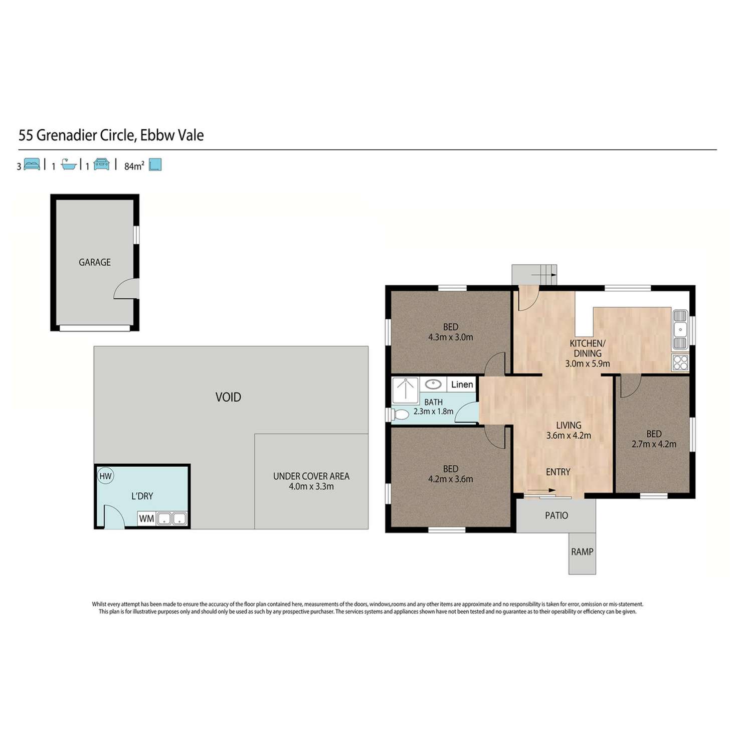 Floorplan of Homely house listing, 55 Grenadier Circle, Ebbw Vale QLD 4304