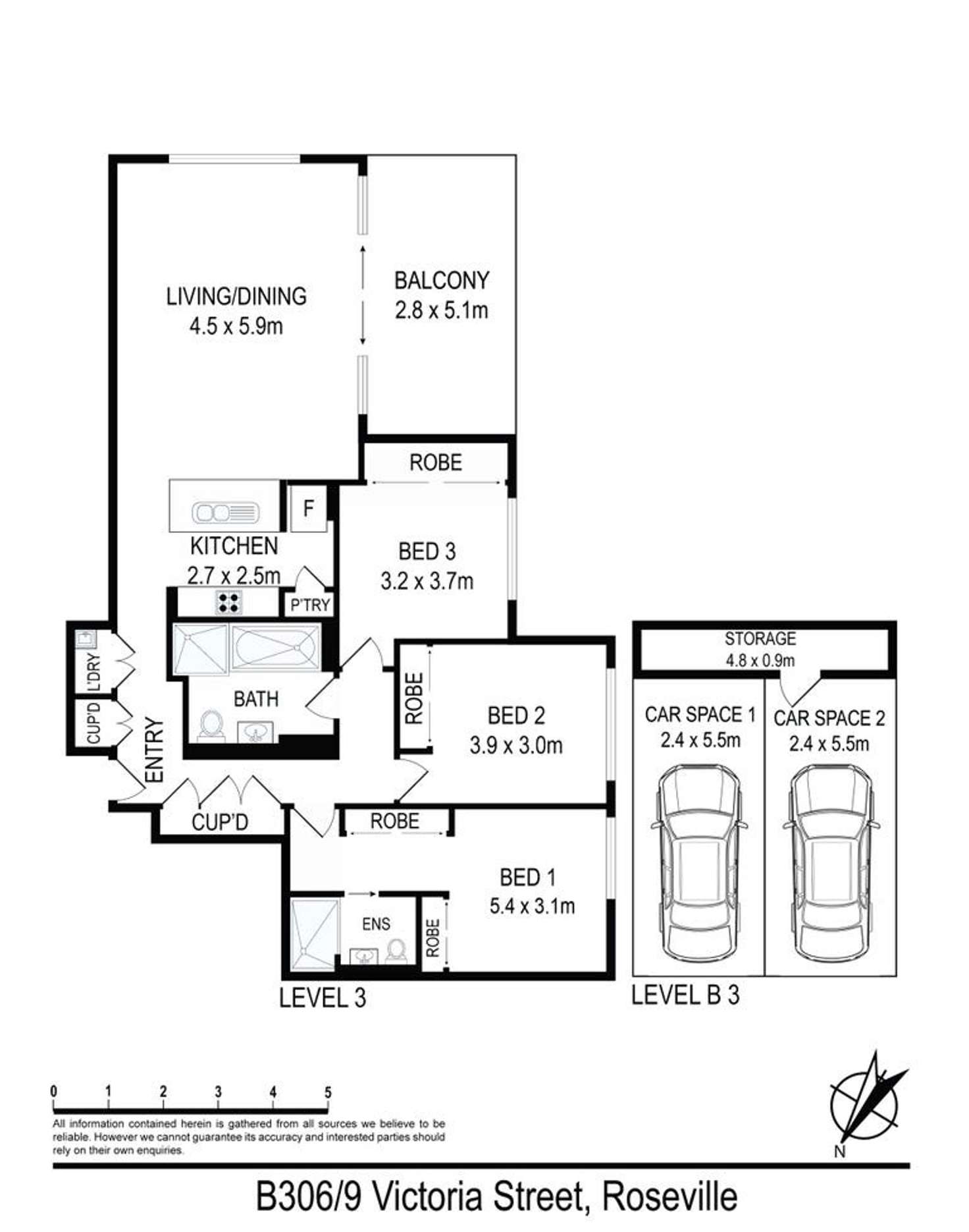 Floorplan of Homely apartment listing, B306/11 Victoria Street, Roseville NSW 2069