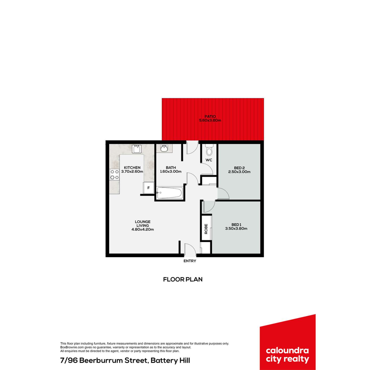Floorplan of Homely unit listing, 7/96 Beerburrum Street, Battery Hill QLD 4551