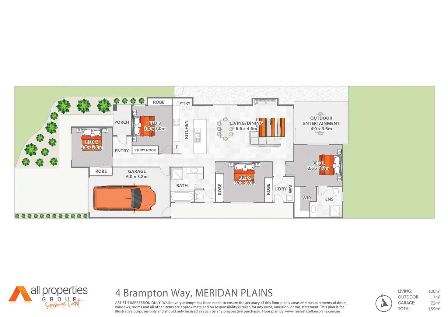 Floorplan of Homely house listing, 4 Brampton Way, Meridan Plains QLD 4551