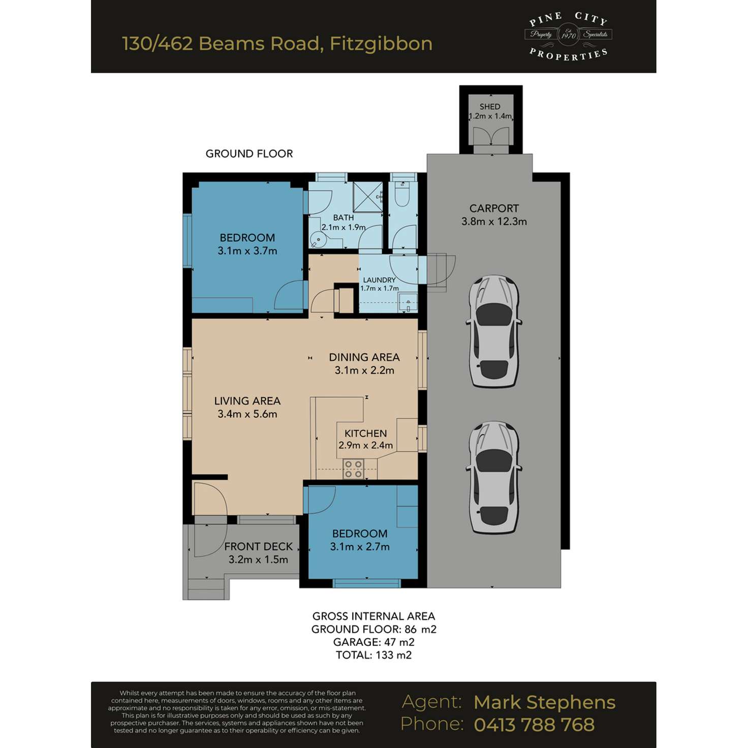 Floorplan of Homely retirement listing, 130/462 Beams Road, Fitzgibbon QLD 4018