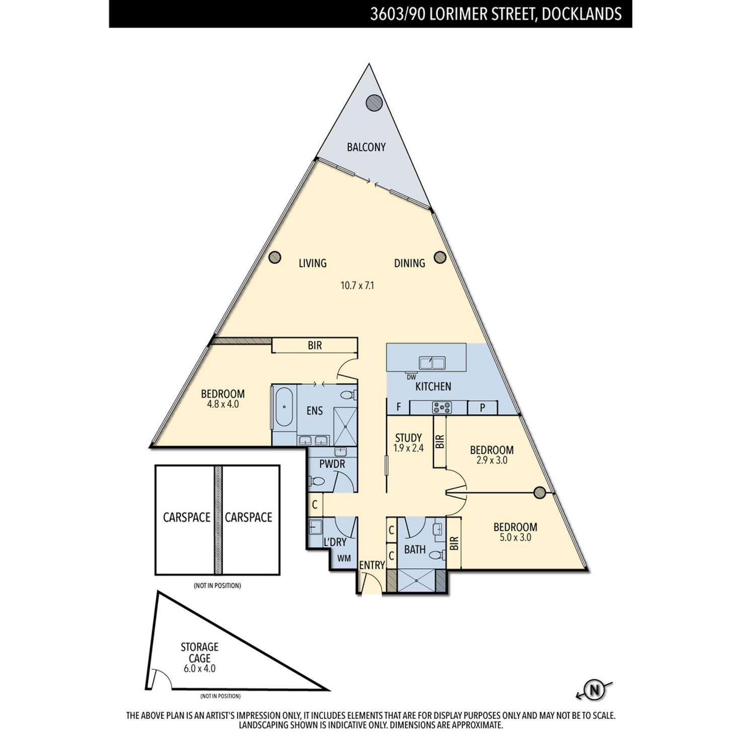 Floorplan of Homely apartment listing, 3603/90 Lorimer Street, Docklands VIC 3008