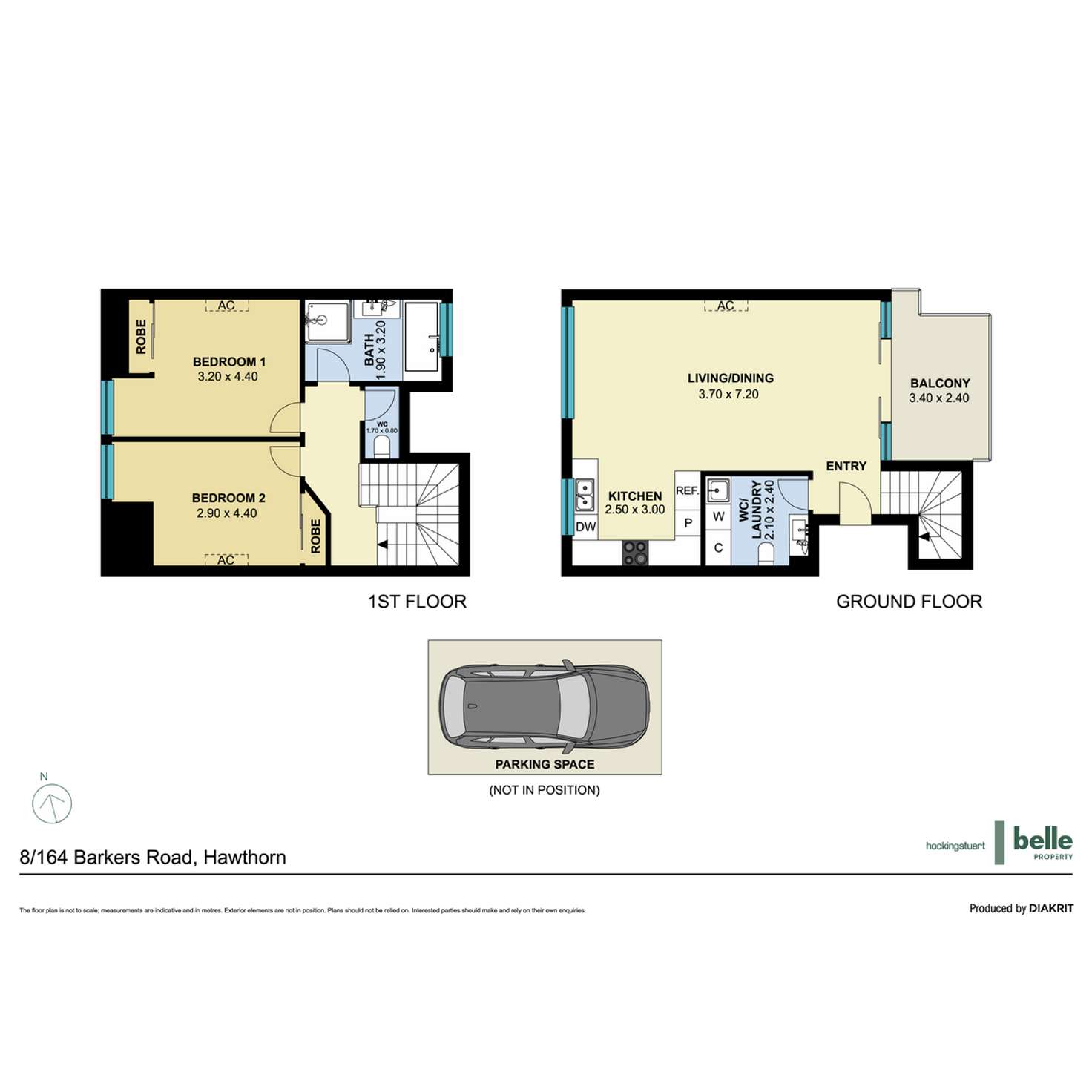 Floorplan of Homely townhouse listing, 8/164 Barkers Road, Hawthorn VIC 3122