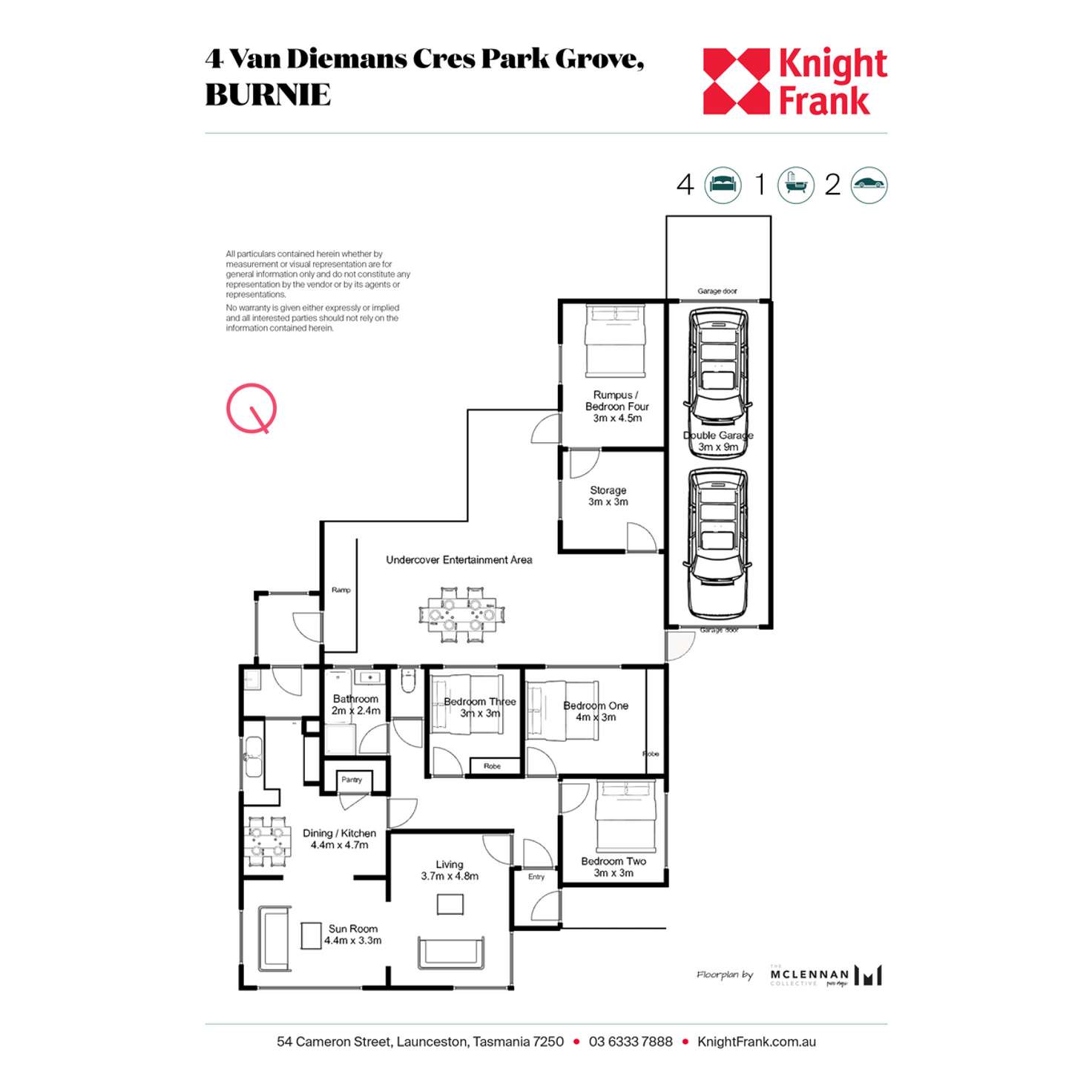 Floorplan of Homely house listing, 4 Van Diemans Crescent, Park Grove TAS 7320