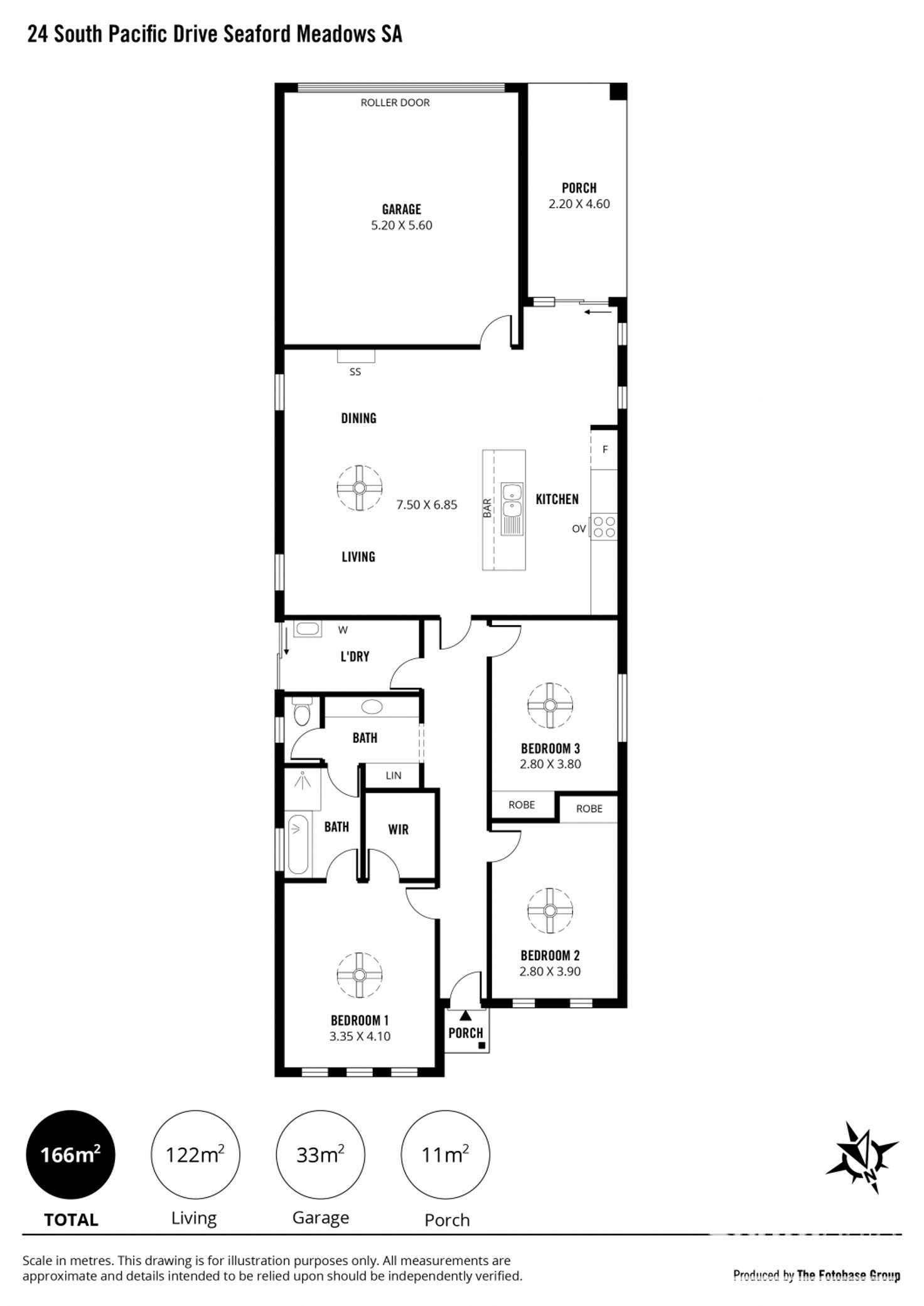 Floorplan of Homely house listing, 24 South Pacific Drive, Seaford Meadows SA 5169