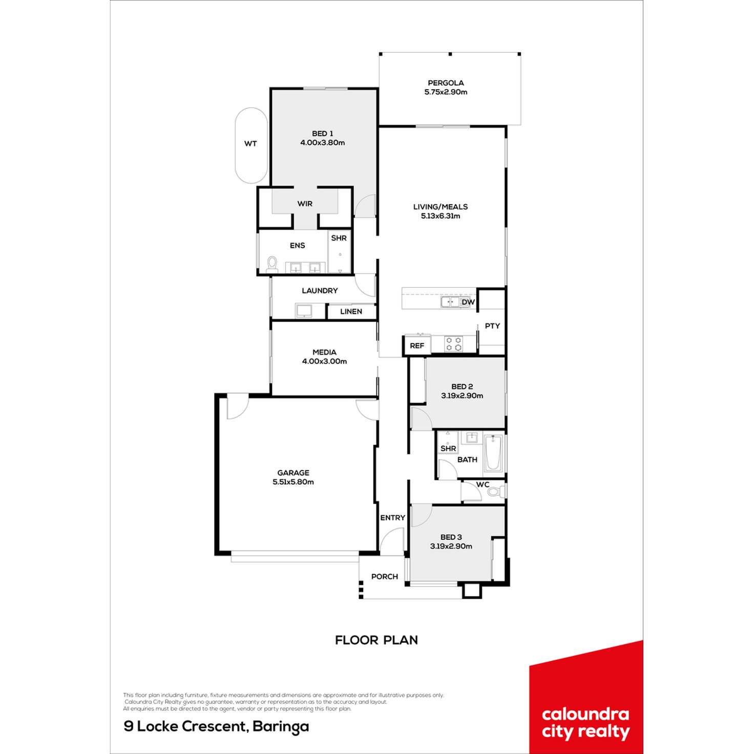 Floorplan of Homely house listing, 9 Locke Crescent, Baringa QLD 4551