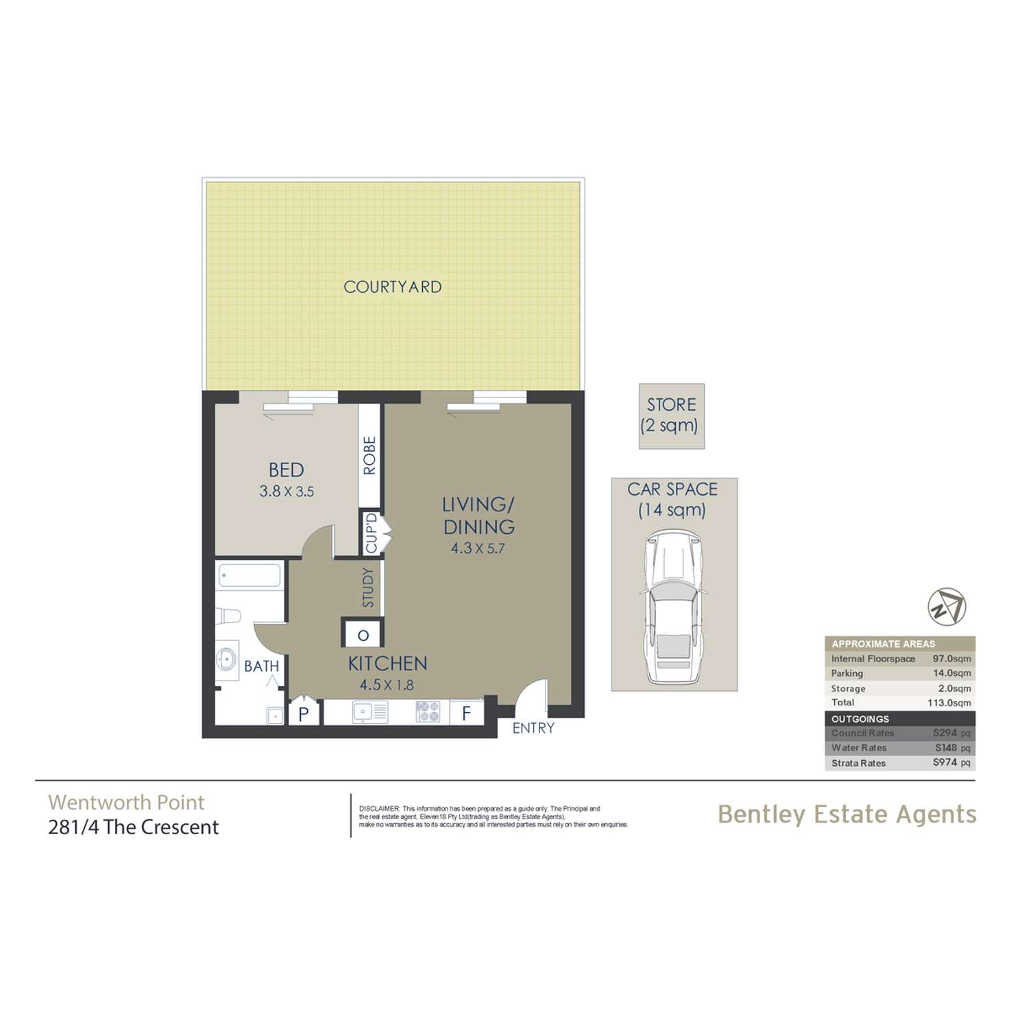 Floorplan of Homely apartment listing, 281/4 The Crescent, Wentworth Point NSW 2127