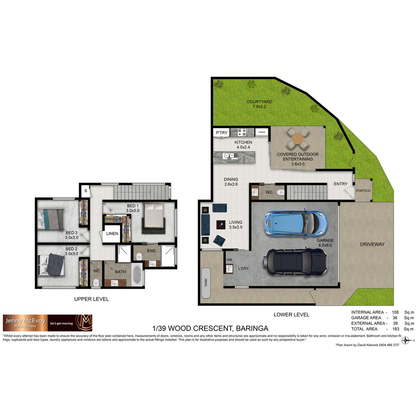 Floorplan of Homely semiDetached listing, 1/39 Wood Crescent, Baringa QLD 4551