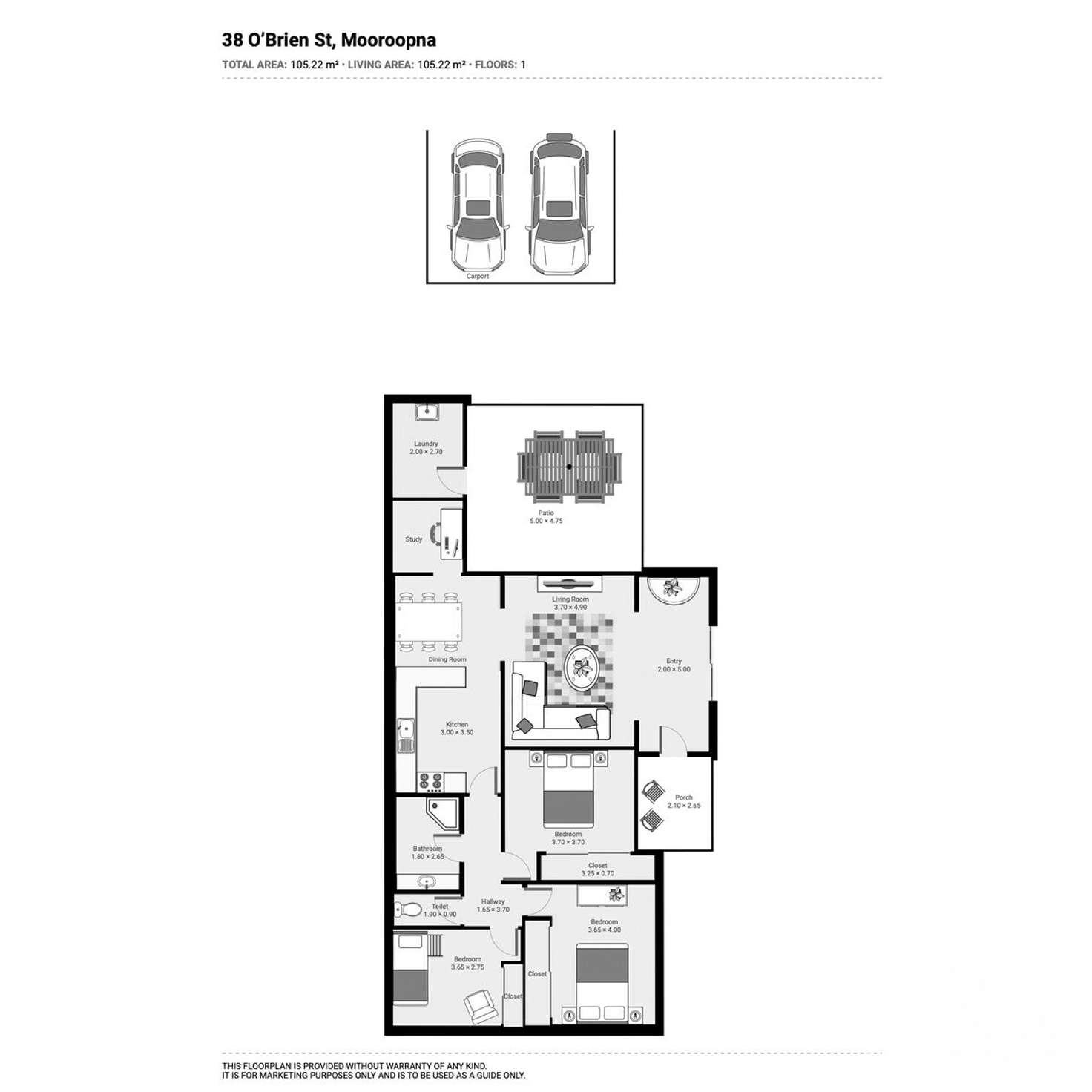 Floorplan of Homely house listing, 38 Obrien Street, Mooroopna VIC 3629