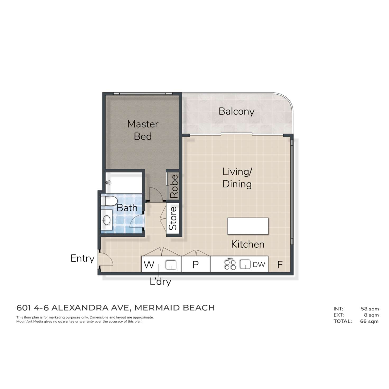 Floorplan of Homely apartment listing, 601/4-6 Alexandra Avenue, Broadbeach QLD 4218