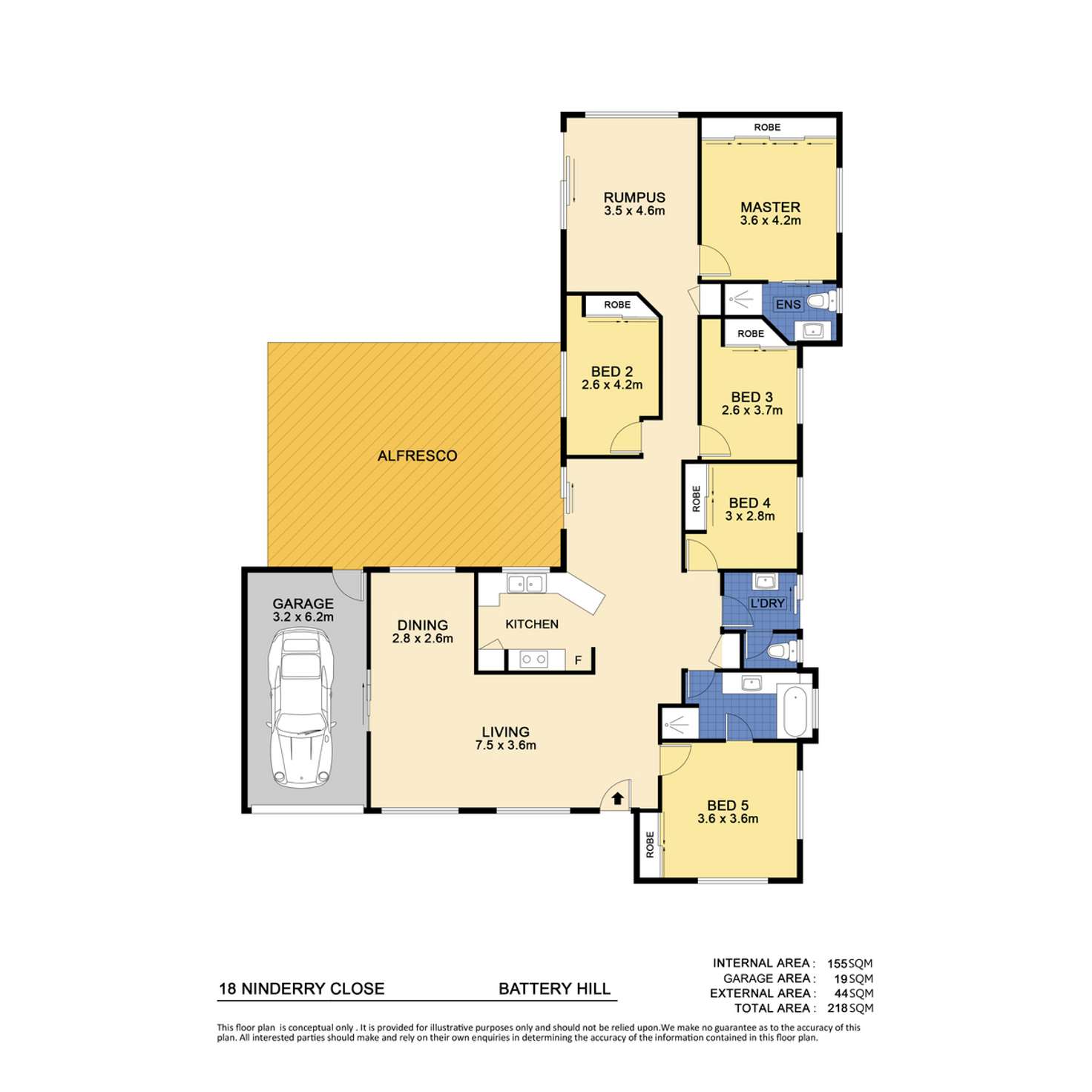 Floorplan of Homely house listing, 18 Ninderry Close, Battery Hill QLD 4551
