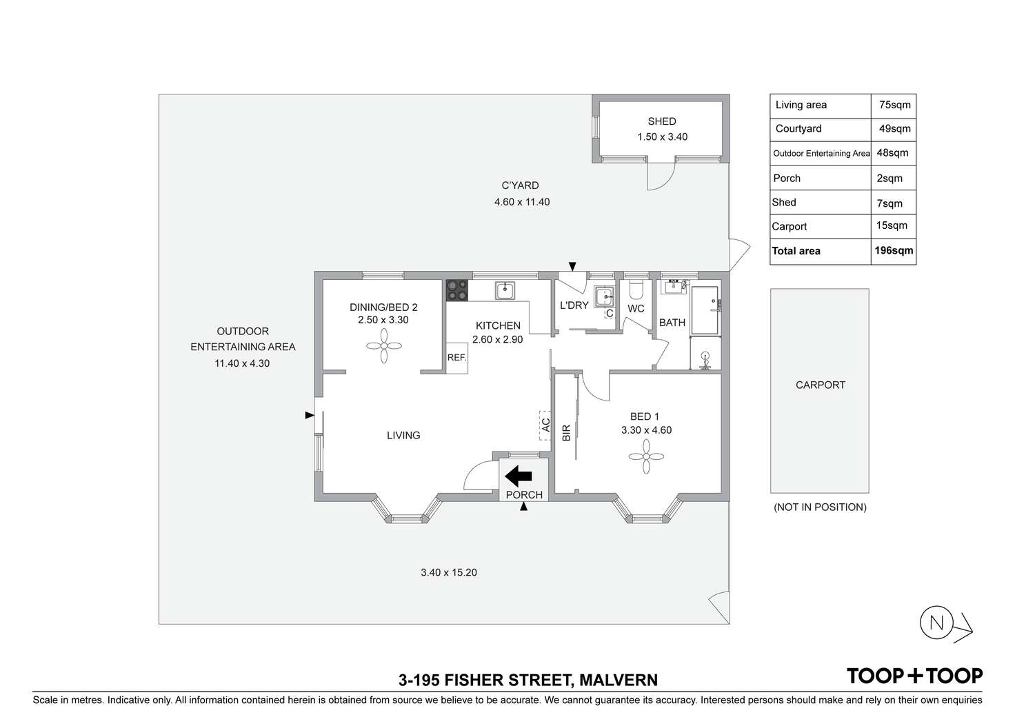 Floorplan of Homely unit listing, 3/195 Fisher Street, Malvern SA 5061