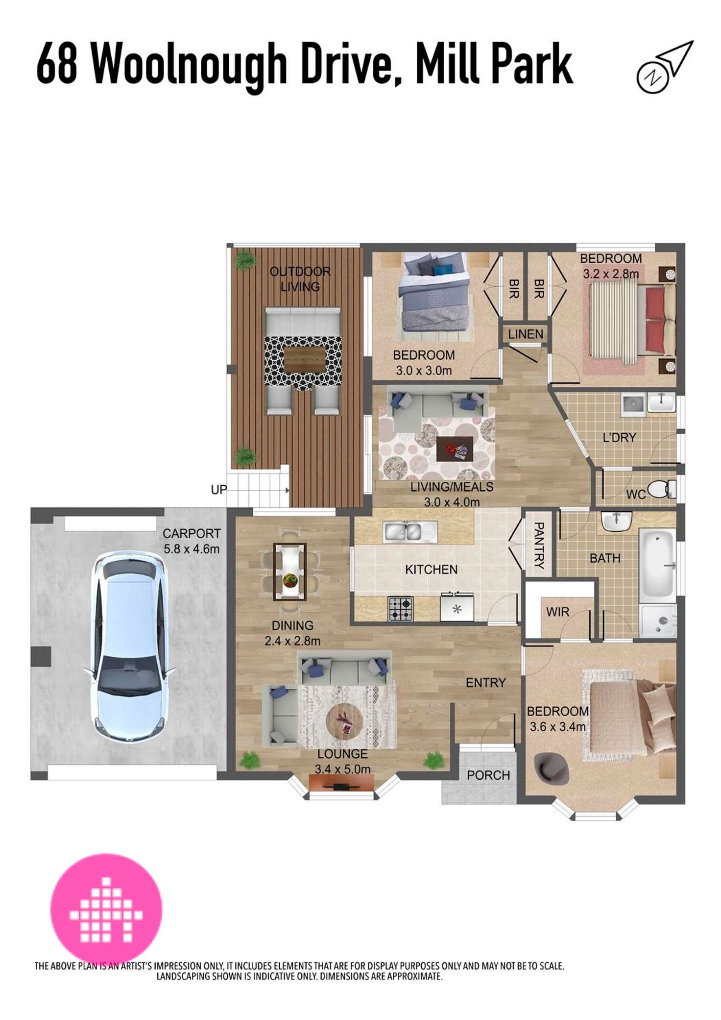 Floorplan of Homely house listing, 68 Woolnough Drive, Mill Park VIC 3082