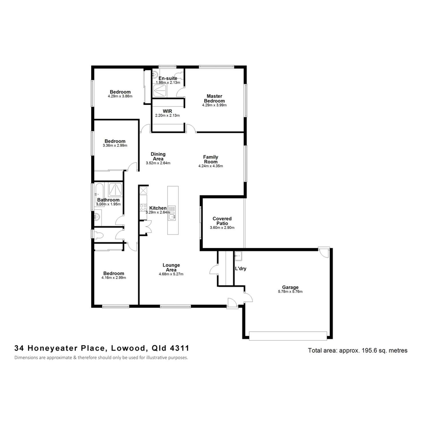 Floorplan of Homely house listing, 34 Honeyeater Place, Lowood QLD 4311