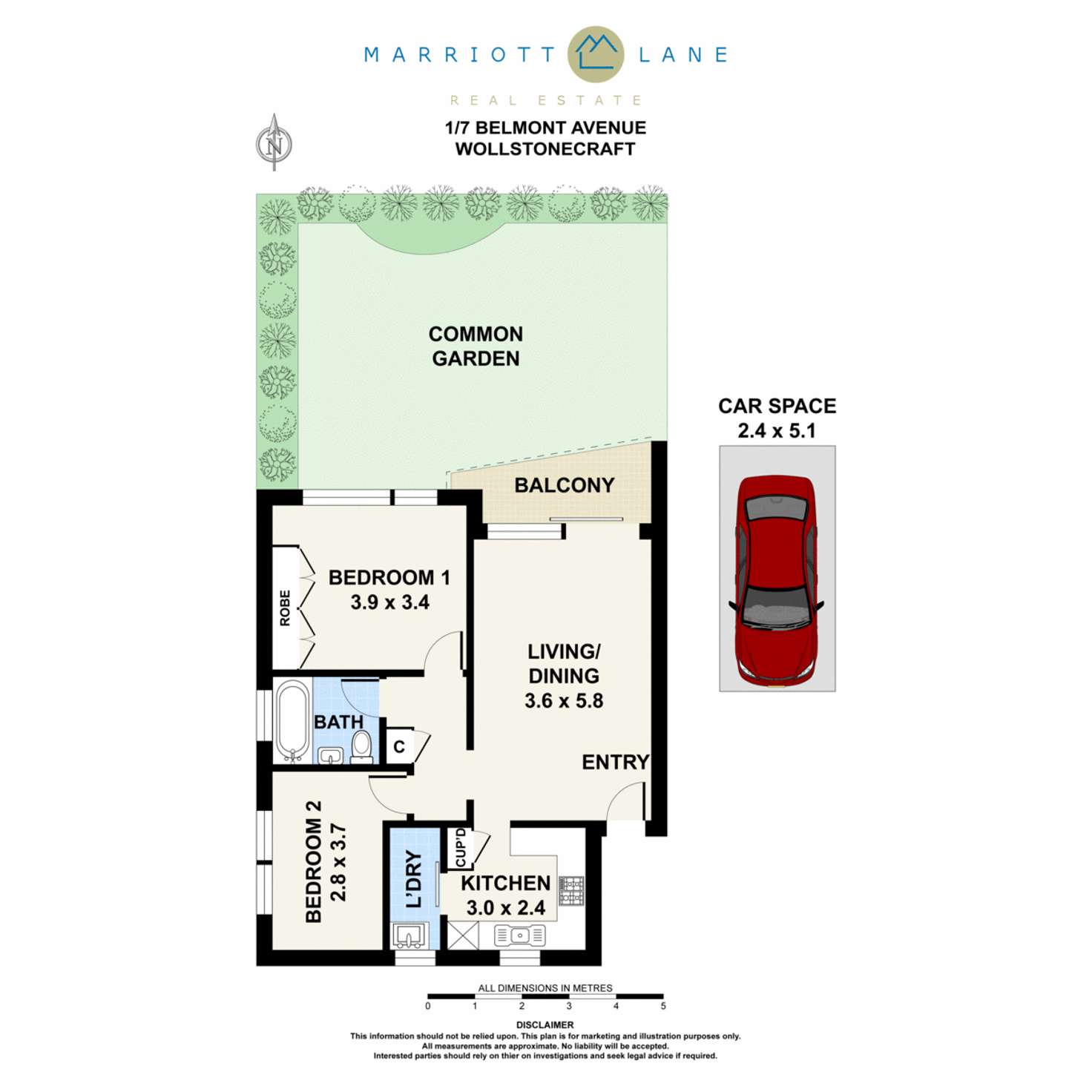 Floorplan of Homely unit listing, 1/7 Belmont Avenue, Wollstonecraft NSW 2065