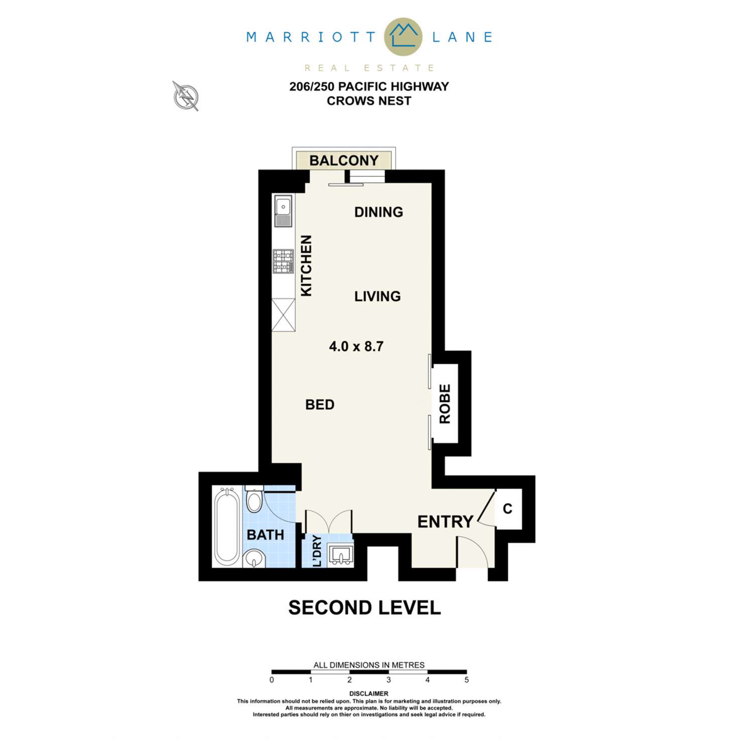 Floorplan of Homely unit listing, 206/250 Pacific Highway, Crows Nest NSW 2065