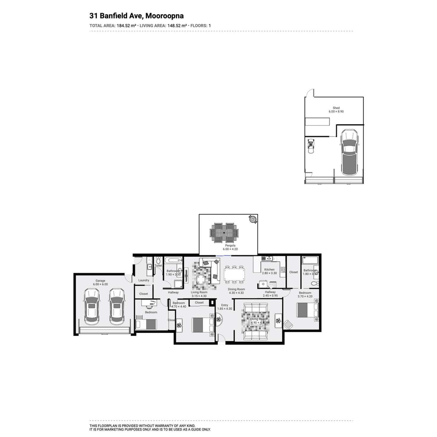 Floorplan of Homely house listing, 31 Banfield Avenue, Mooroopna VIC 3629