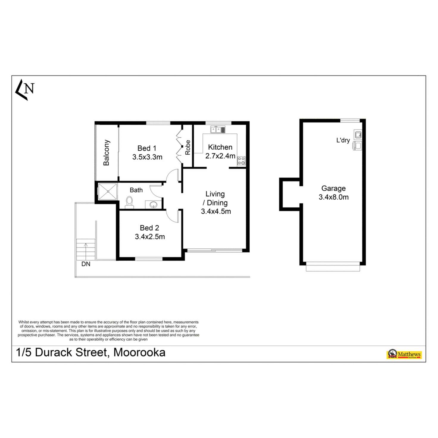 Floorplan of Homely unit listing, 1/5 Durack Street, Moorooka QLD 4105