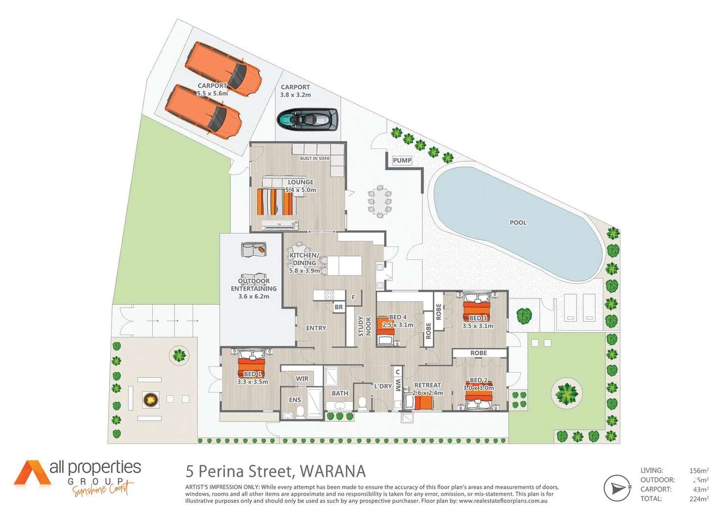 Floorplan of Homely house listing, 5 Perina Street, Warana QLD 4575