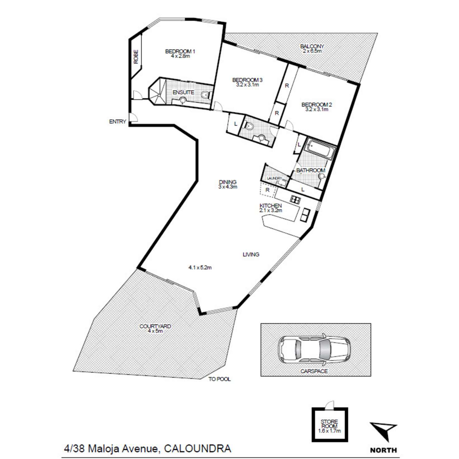 Floorplan of Homely unit listing, 4/38 Maloja Avenue, Caloundra QLD 4551