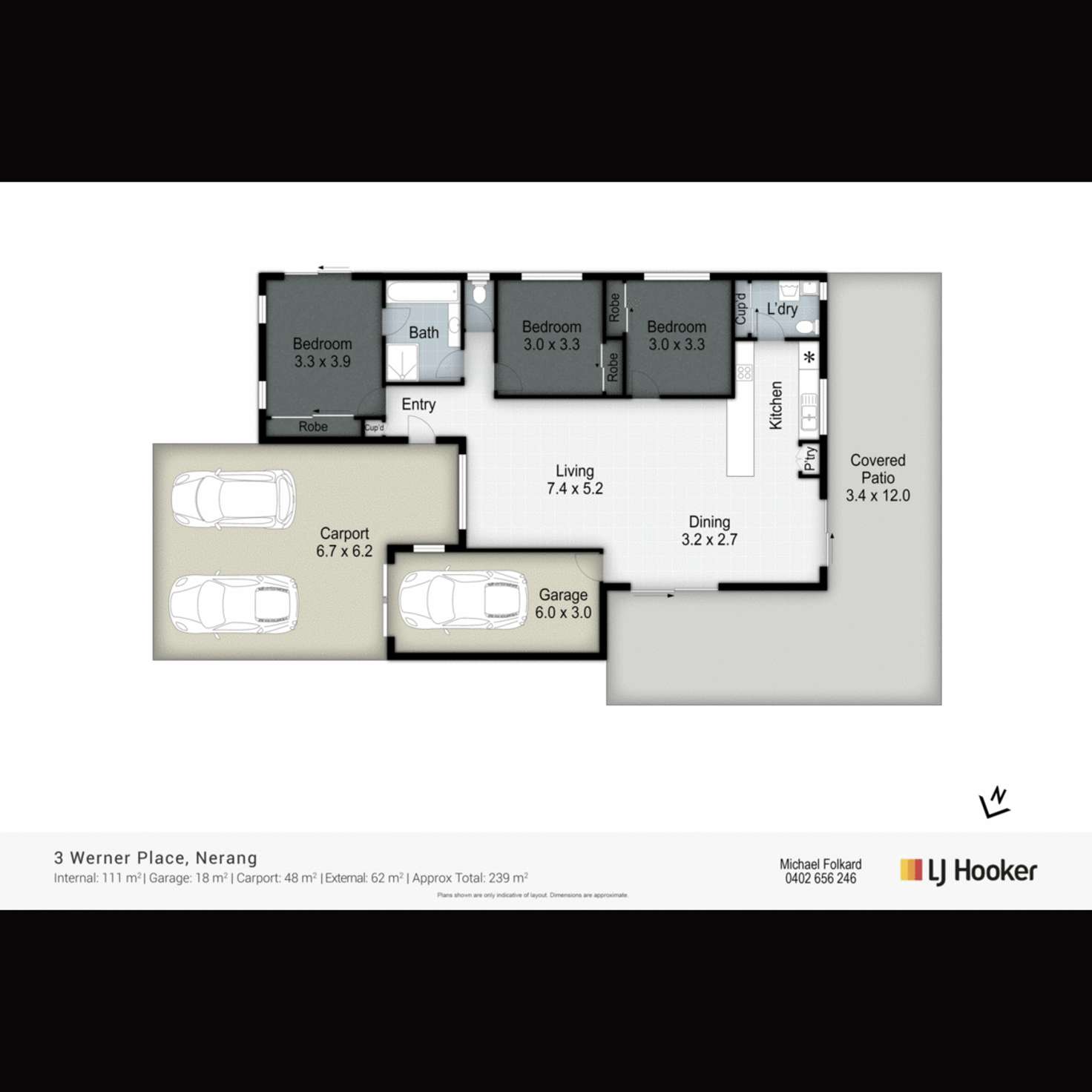 Floorplan of Homely house listing, 3 Werner Place, Nerang QLD 4211