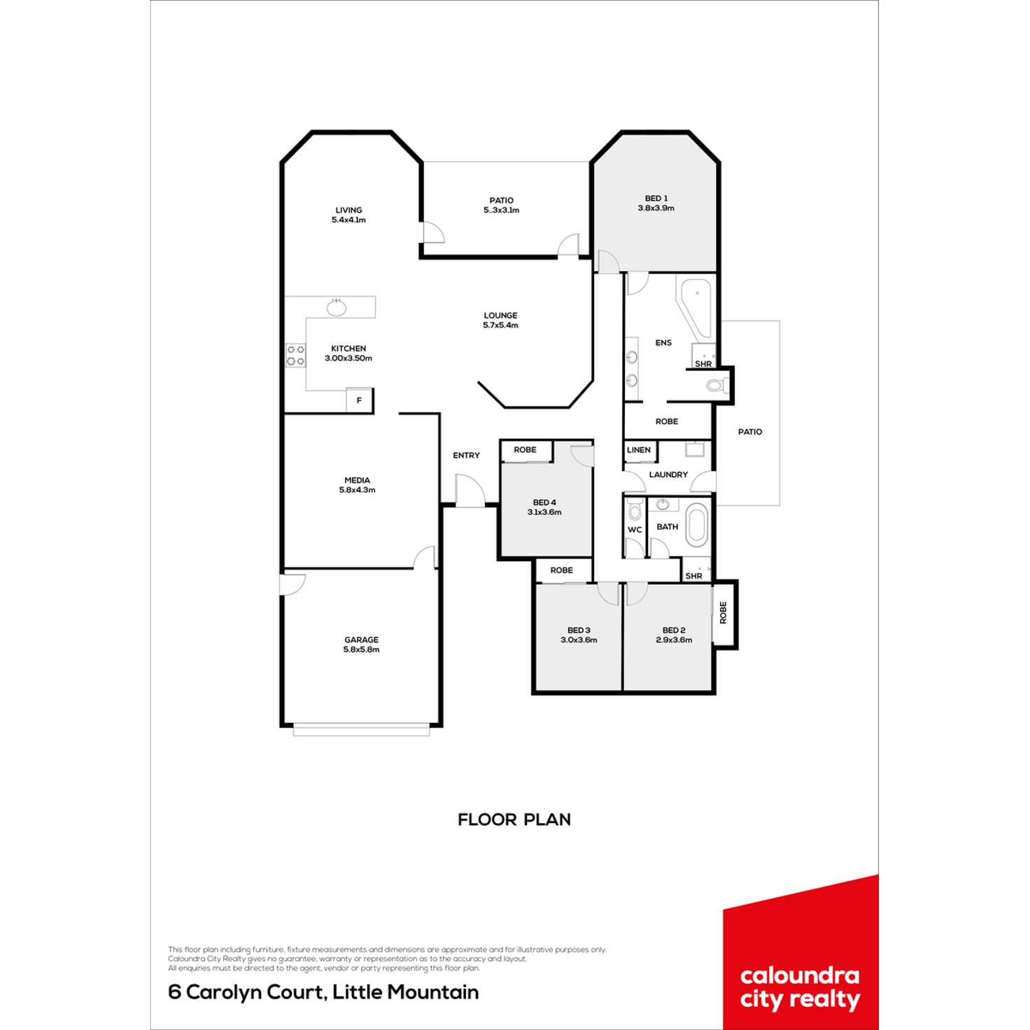 Floorplan of Homely house listing, 6 Carolyn Court, Little Mountain QLD 4551
