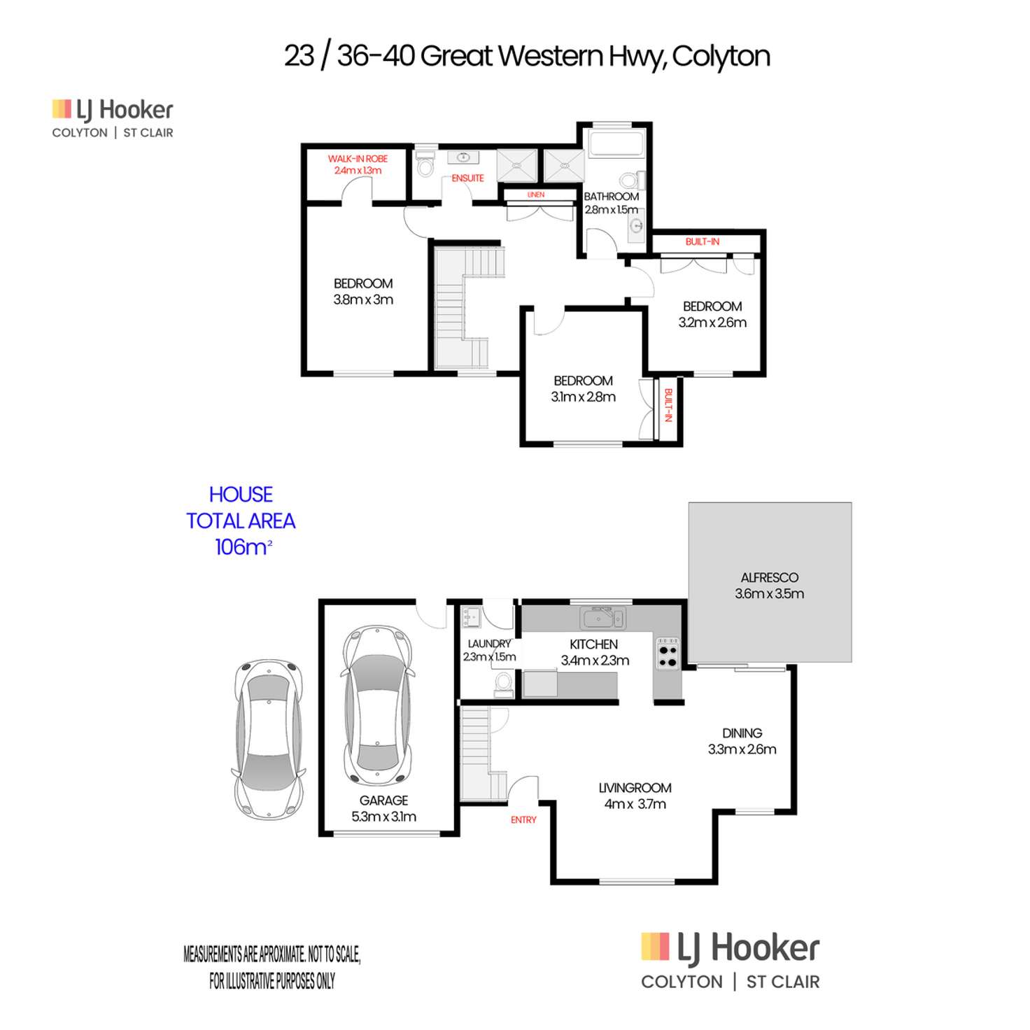 Floorplan of Homely townhouse listing, 23/36-40 Great Western Highway, Colyton NSW 2760