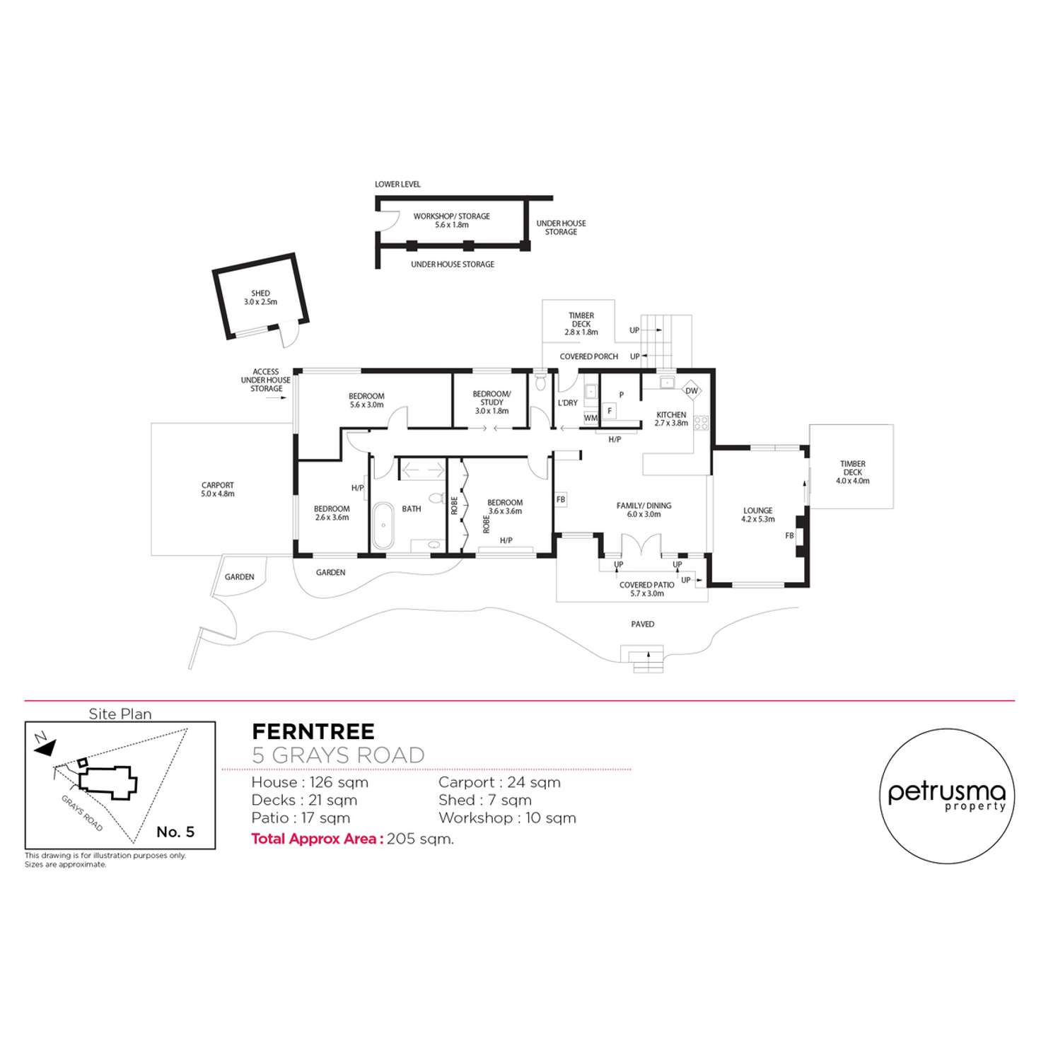 Floorplan of Homely house listing, 5 Grays Road, Fern Tree TAS 7054