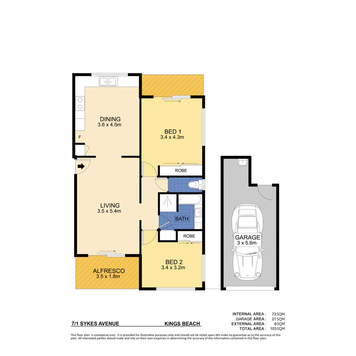 Floorplan of Homely unit listing, 7/1 Sykes Avenue, Kings Beach QLD 4551
